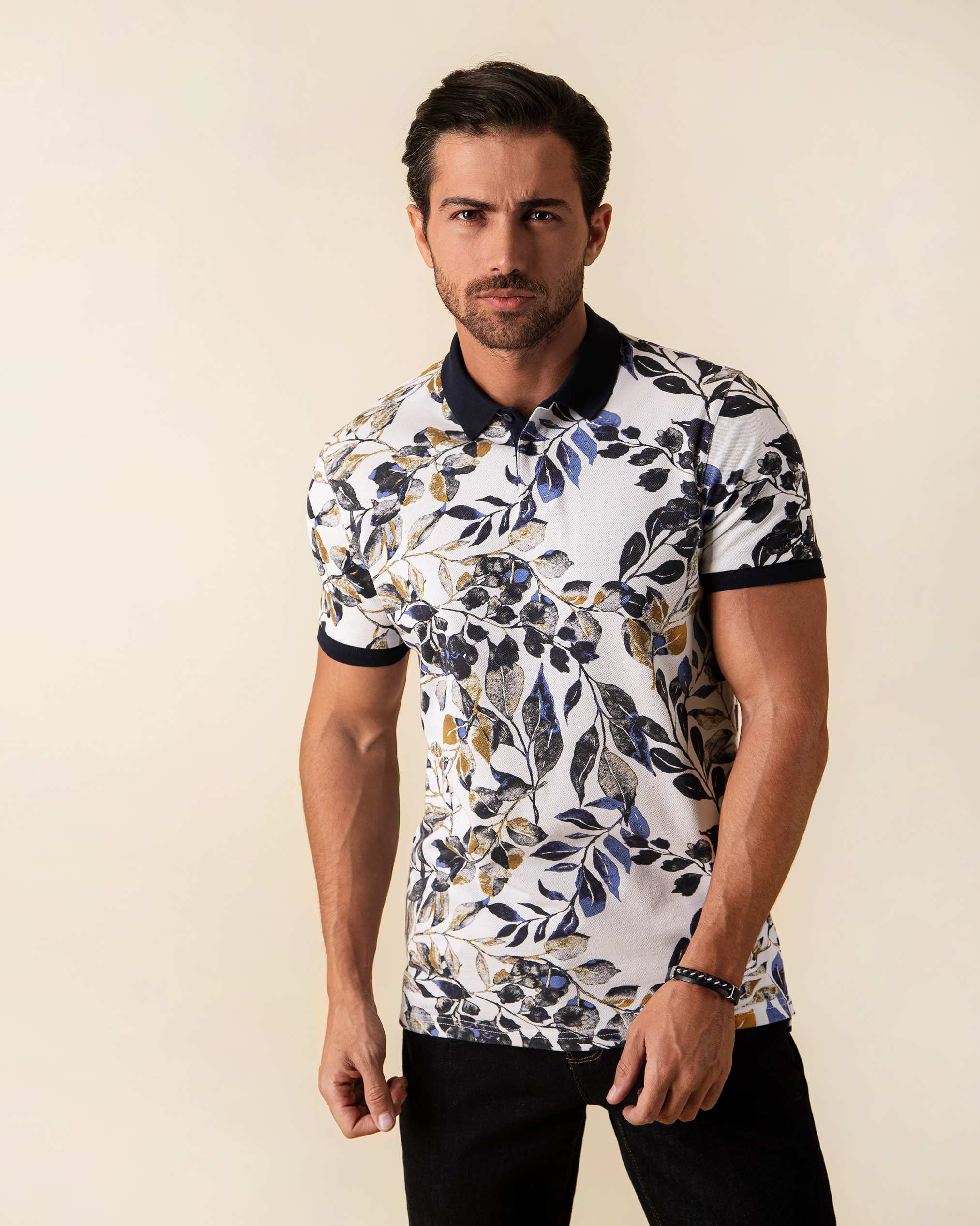 پولوشرت طرح دار 2212303 کروم