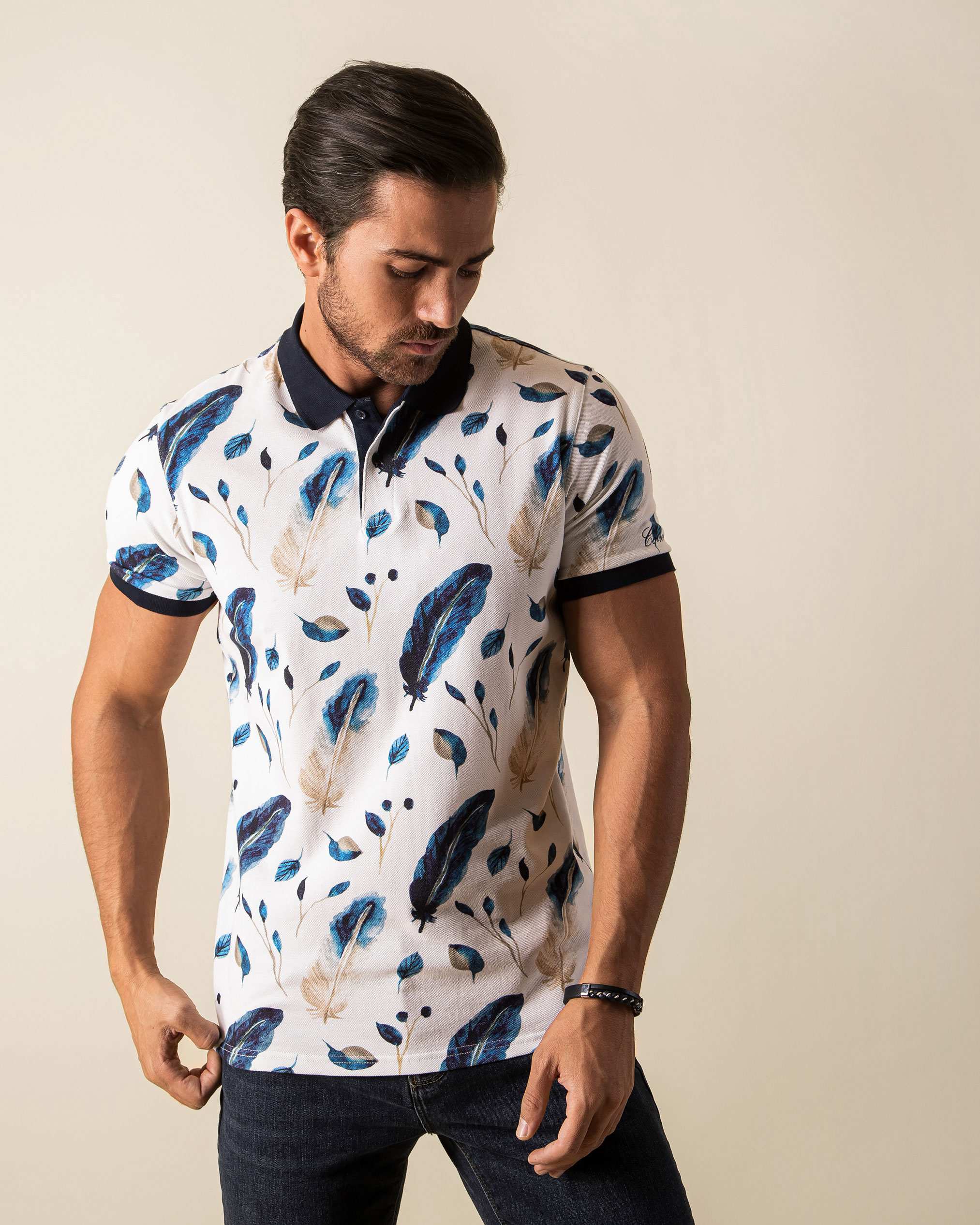 پولوشرت طرح دار 2212306 کروم