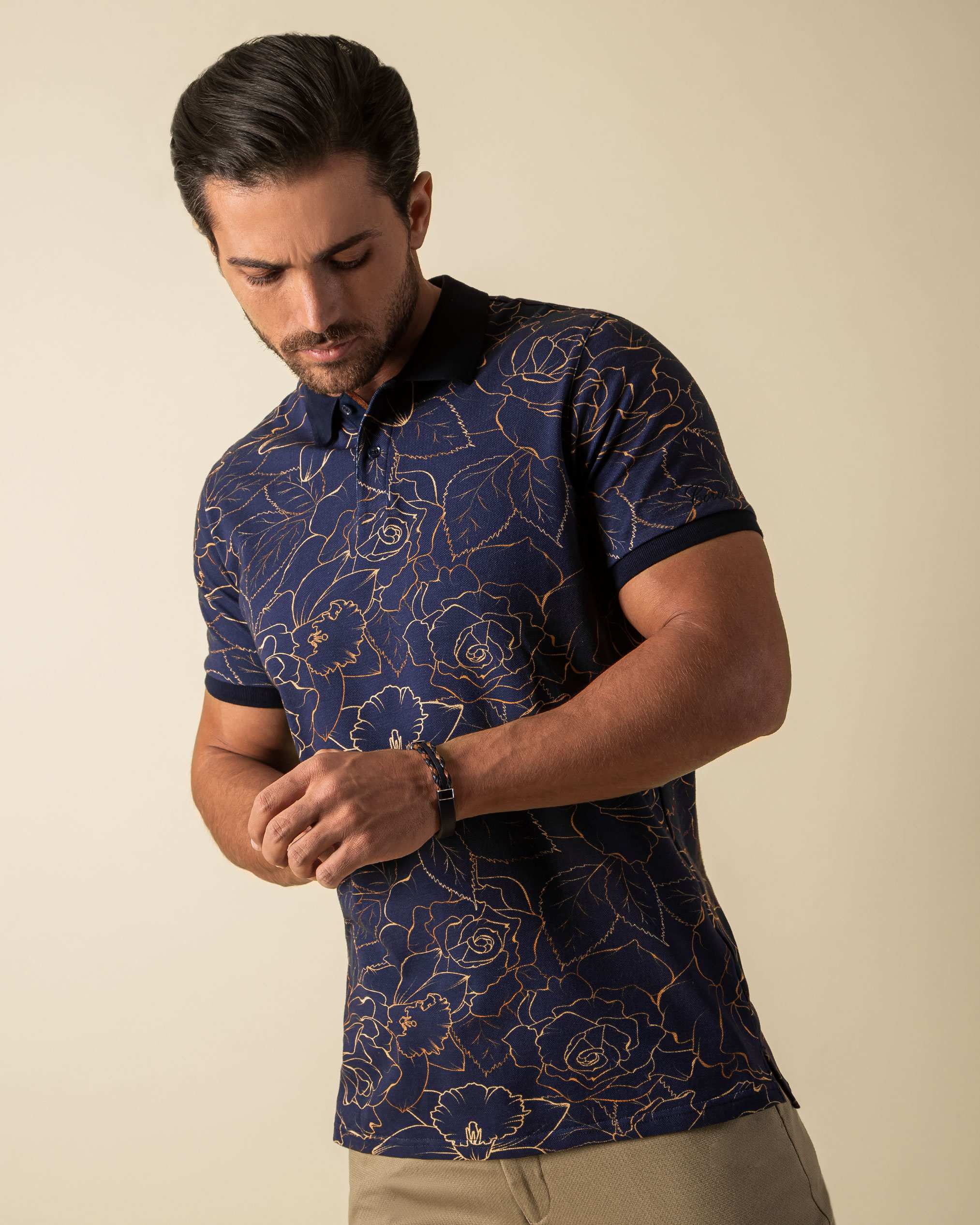 پولوشرت طرح دار 2212306 کروم