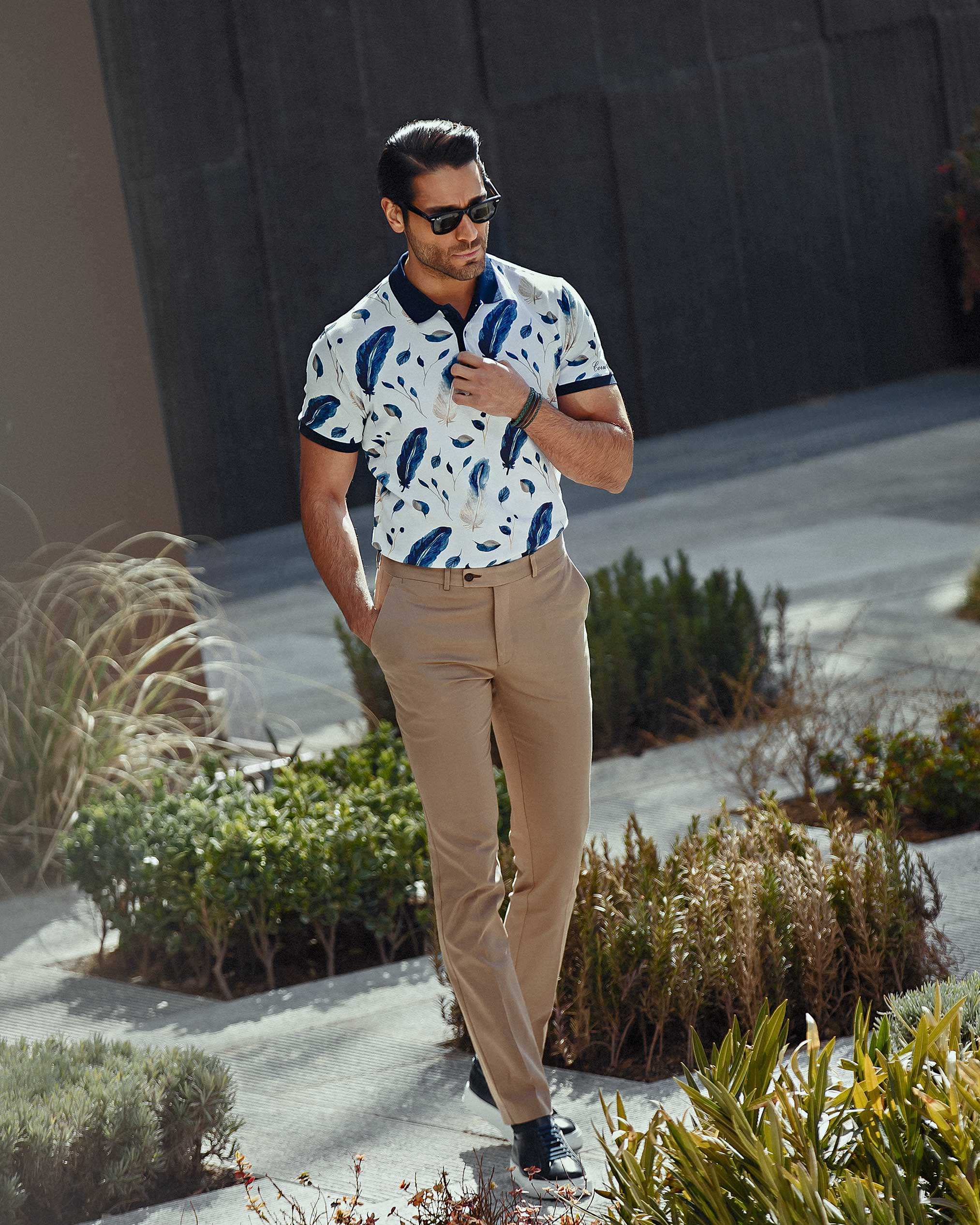 پولوشرت طرح دار 2212306 کروم