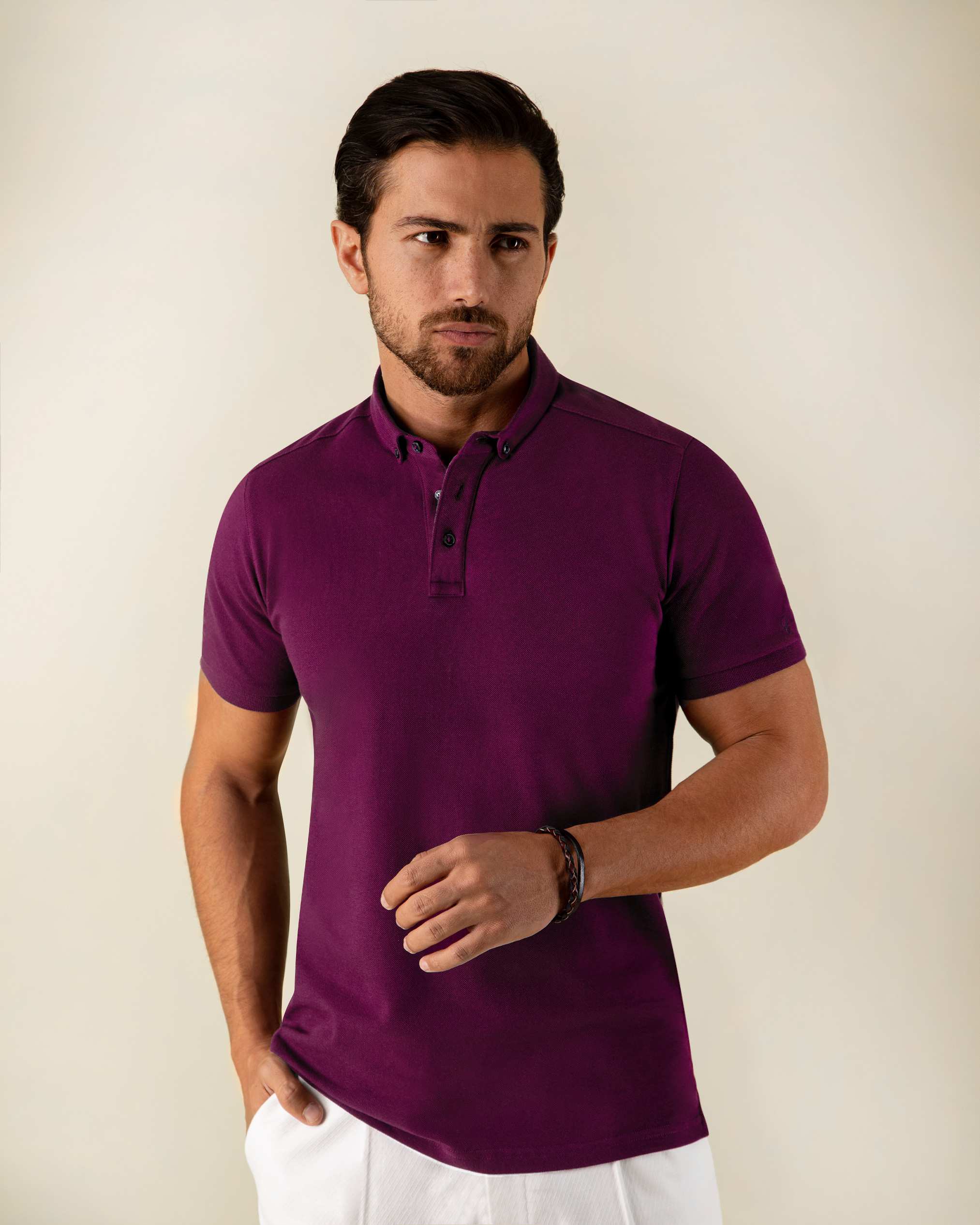 پولوشرت یقه دکمه دار 2212312 کروم