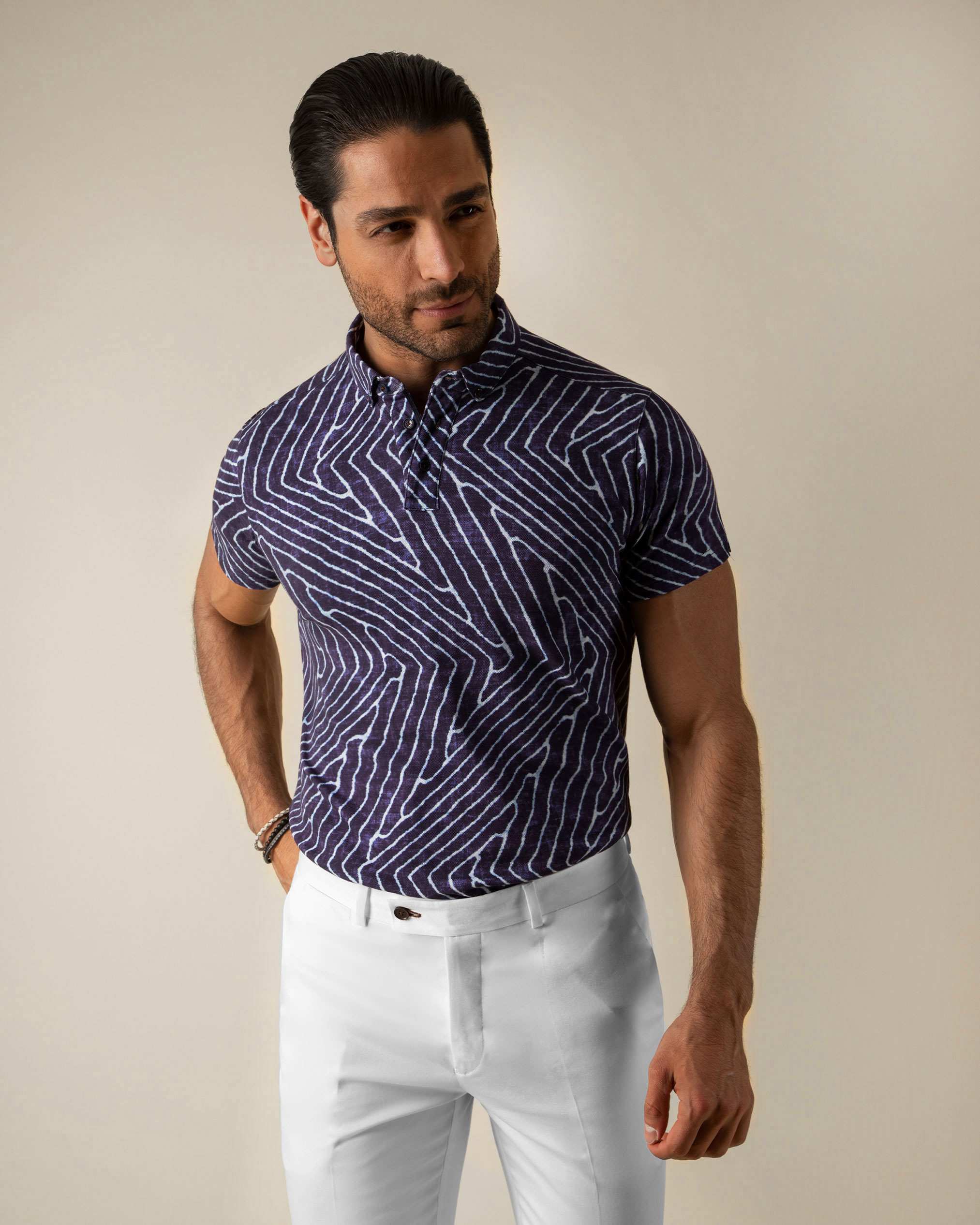 پولوشرت طرح دار مردانه 2212313 کروم