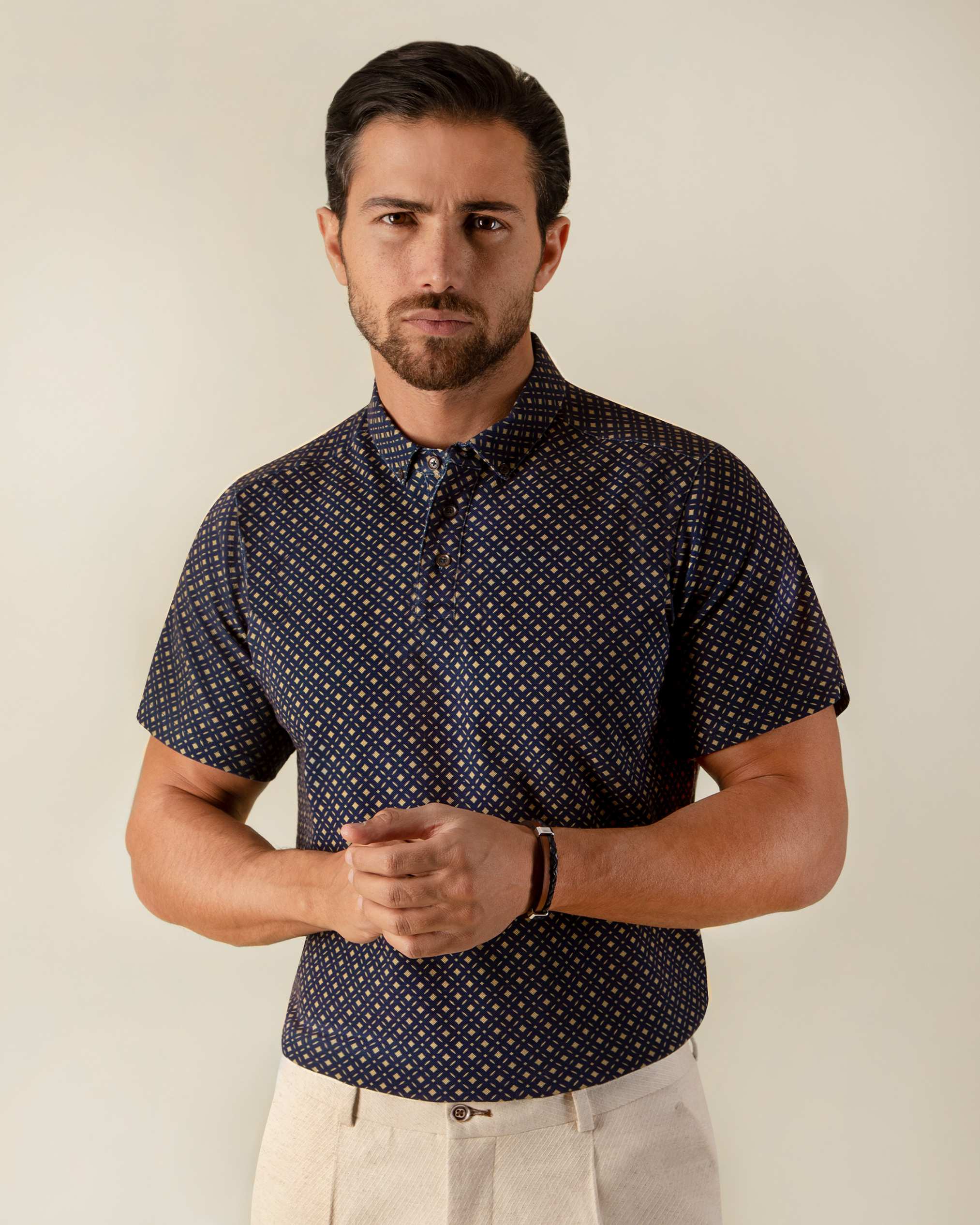 پولوشرت طرح دار مردانه 2212313 کروم