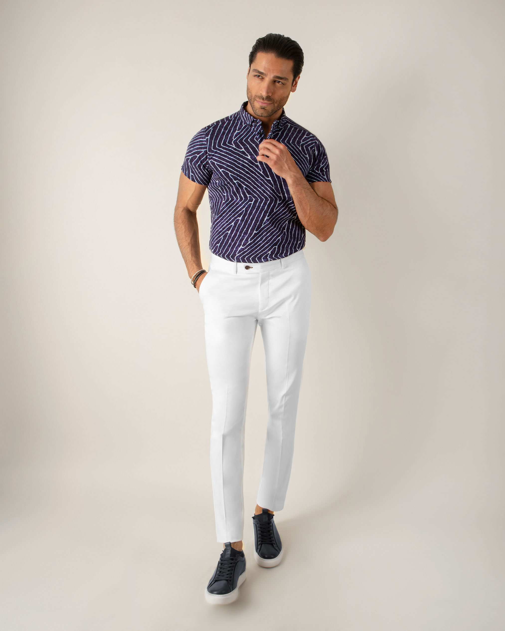 پولوشرت طرح دار مردانه 2212313 کروم