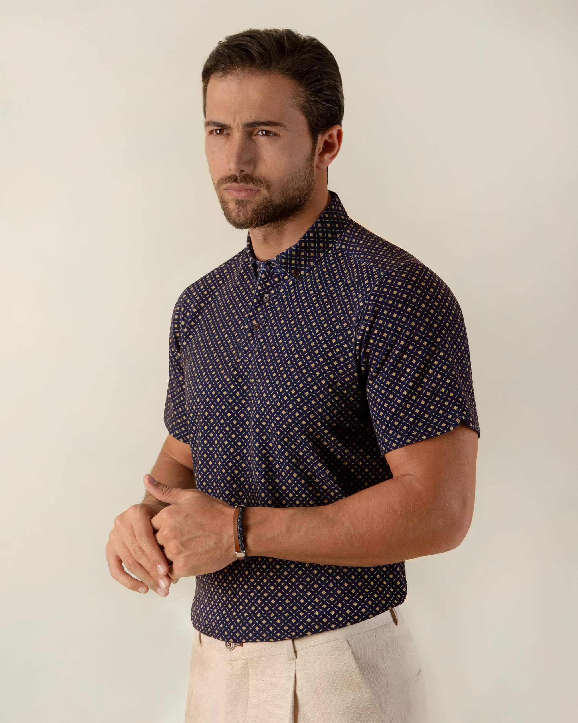 پولوشرت طرح دار مردانه 2212313 کروم