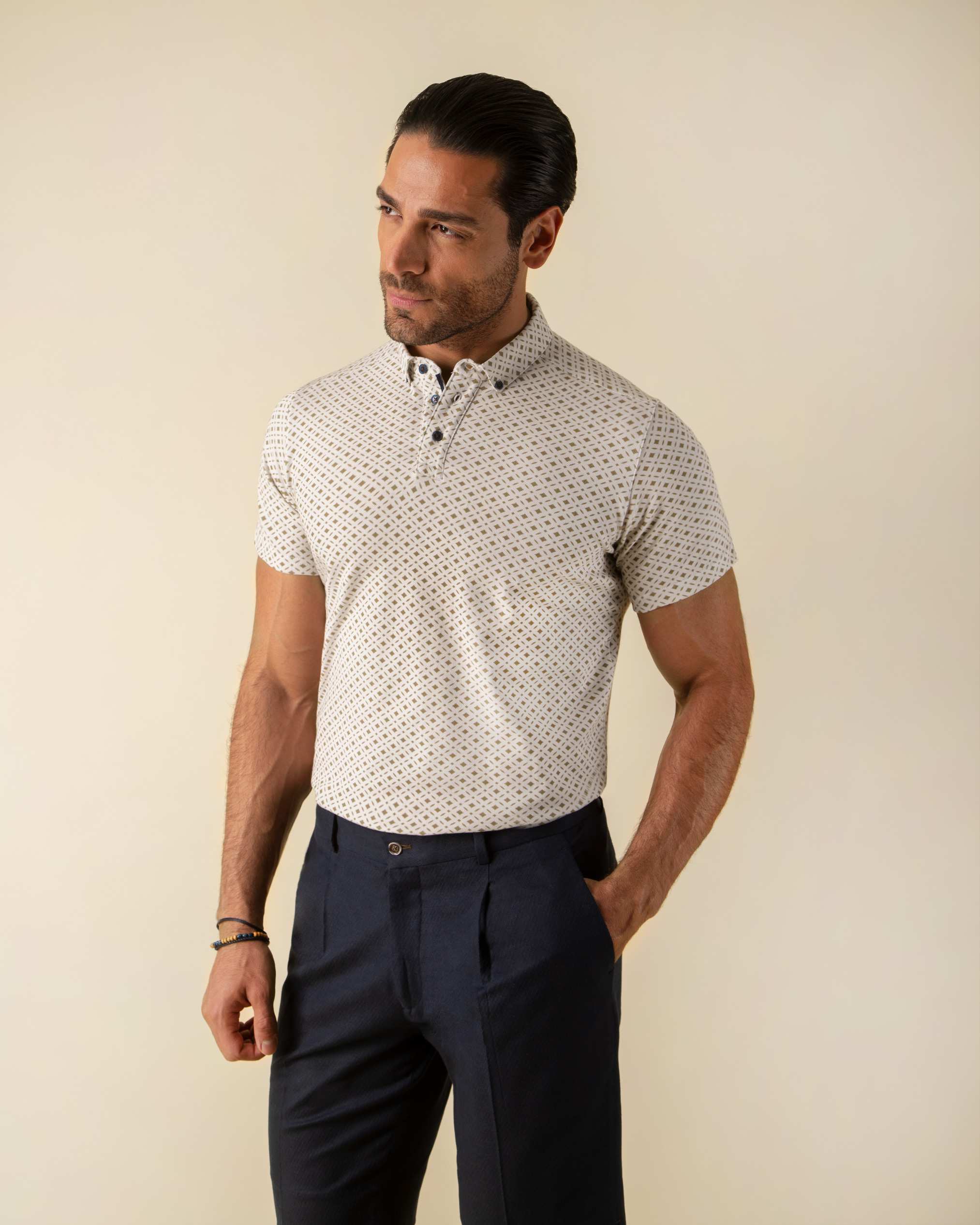 پولوشرت طرح دار مردانه 2212313 کروم