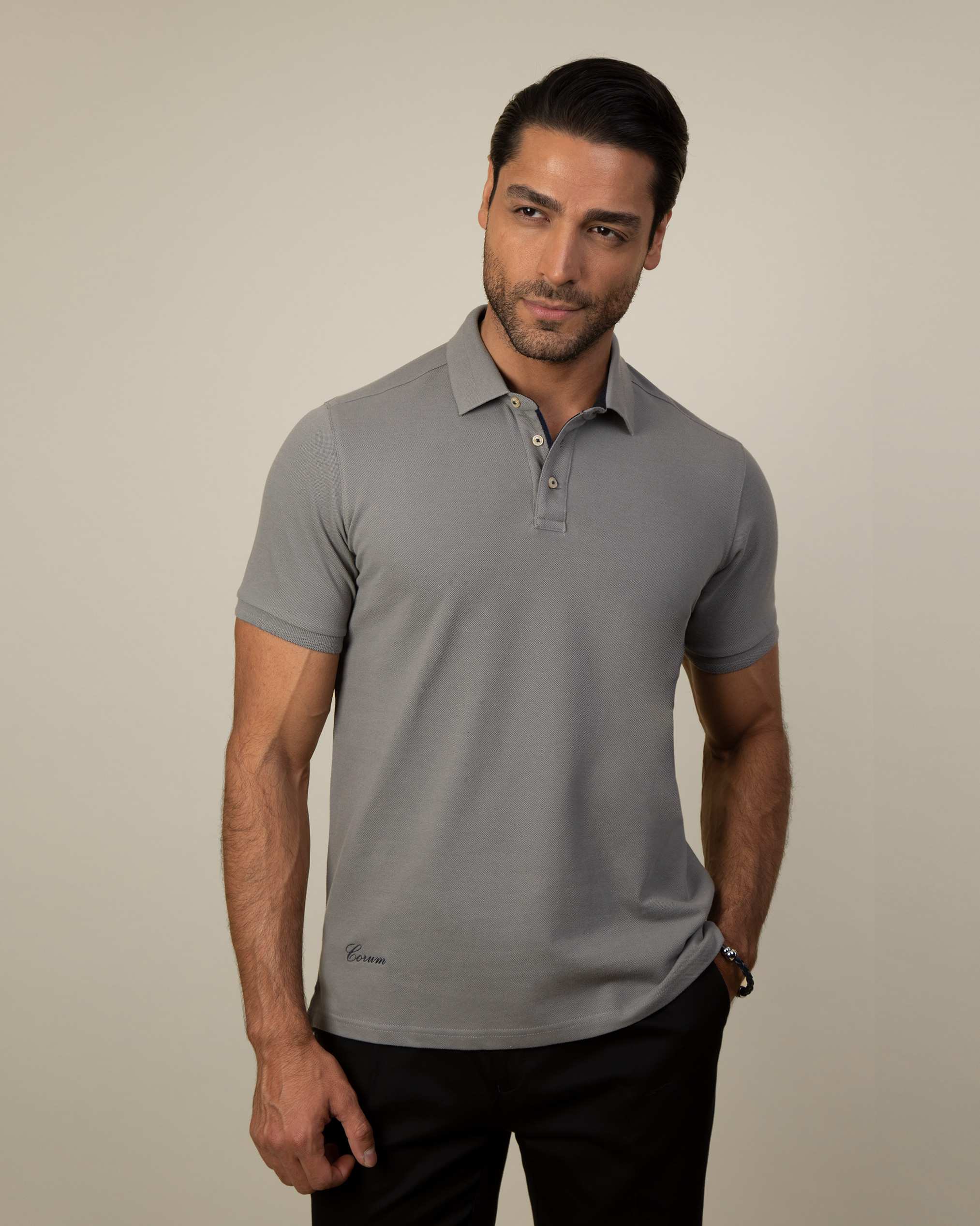 پولوشرت یقه کشبافت 2212315 کروم