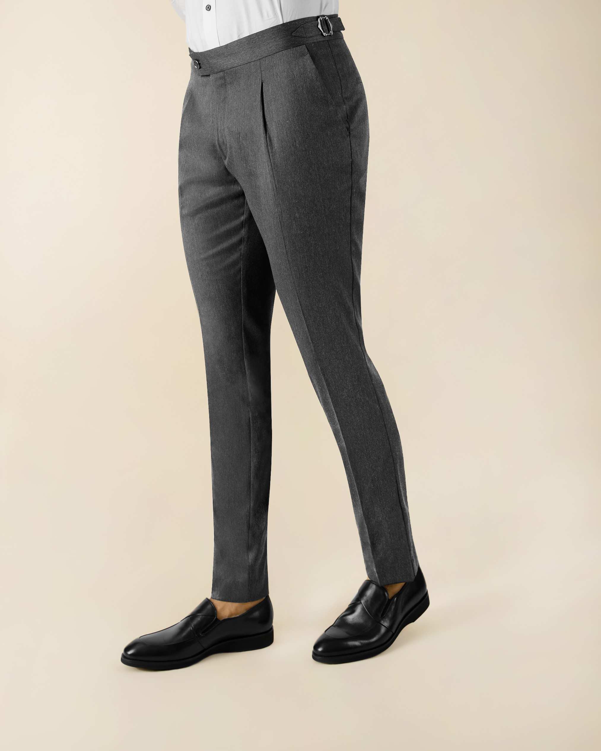 شلوار پارچه ای سگک دار 2212702 کروم