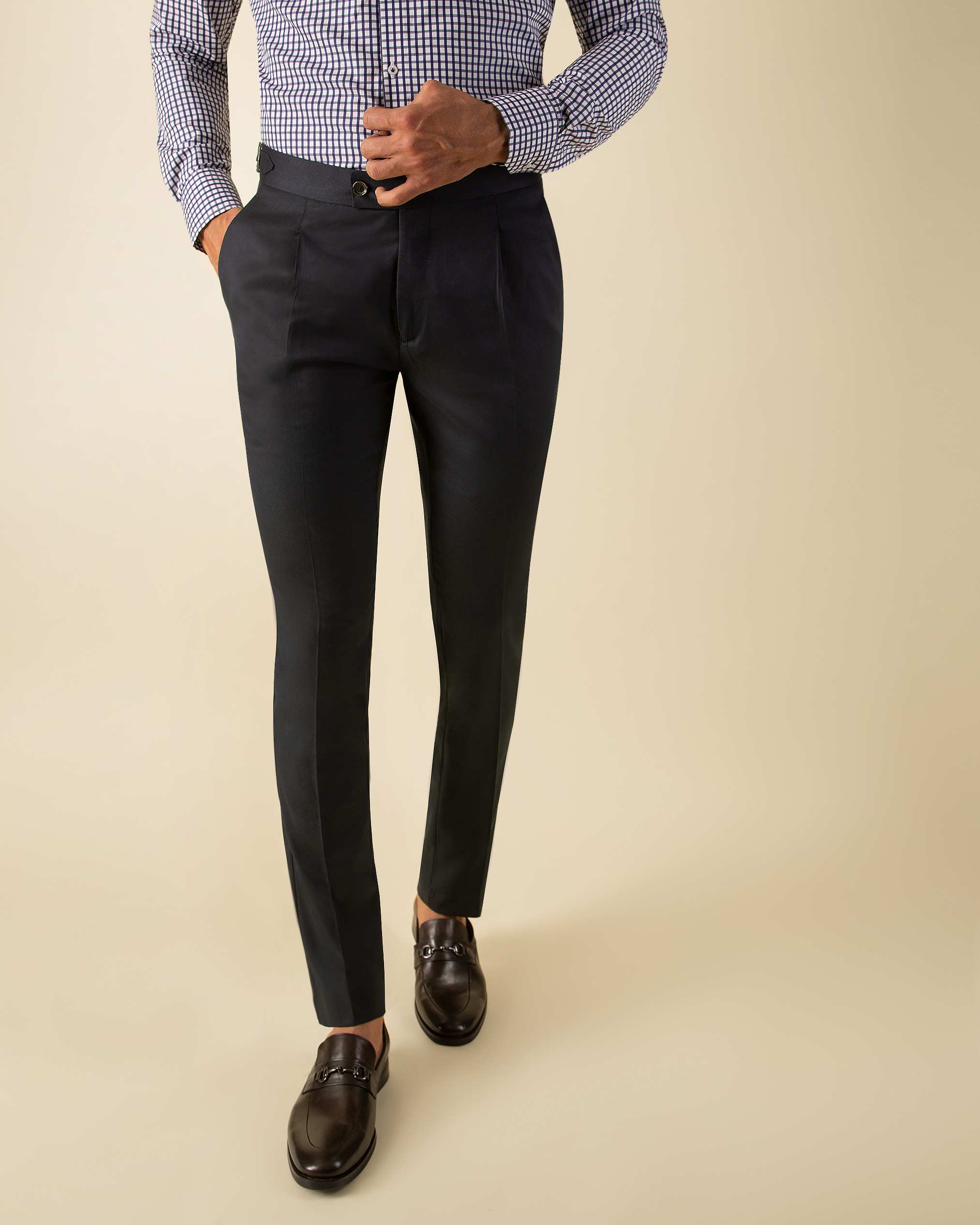 شلوار پارچه ای سگک دار 2212702 کروم