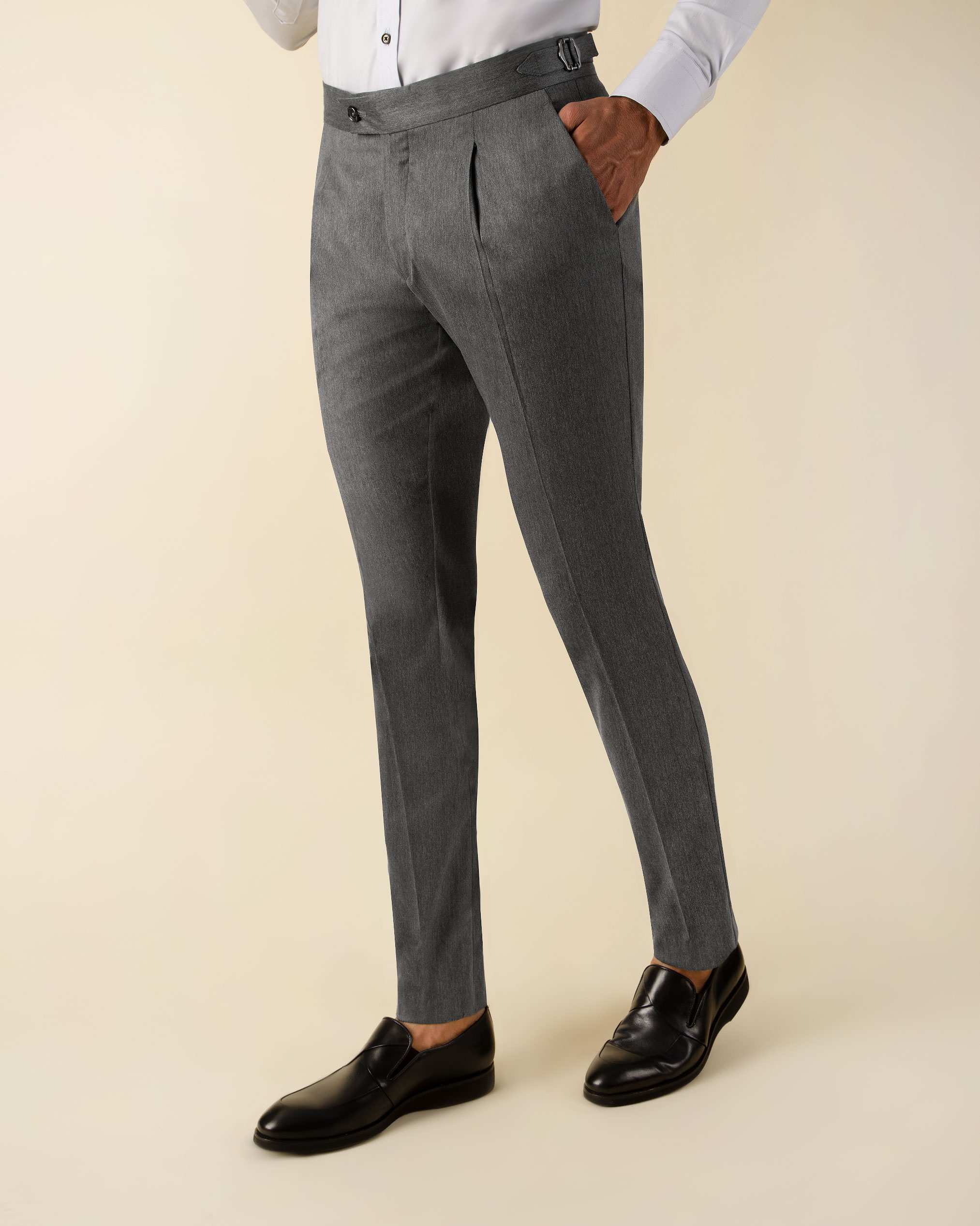 شلوار پارچه ای سگک دار 2212702 کروم