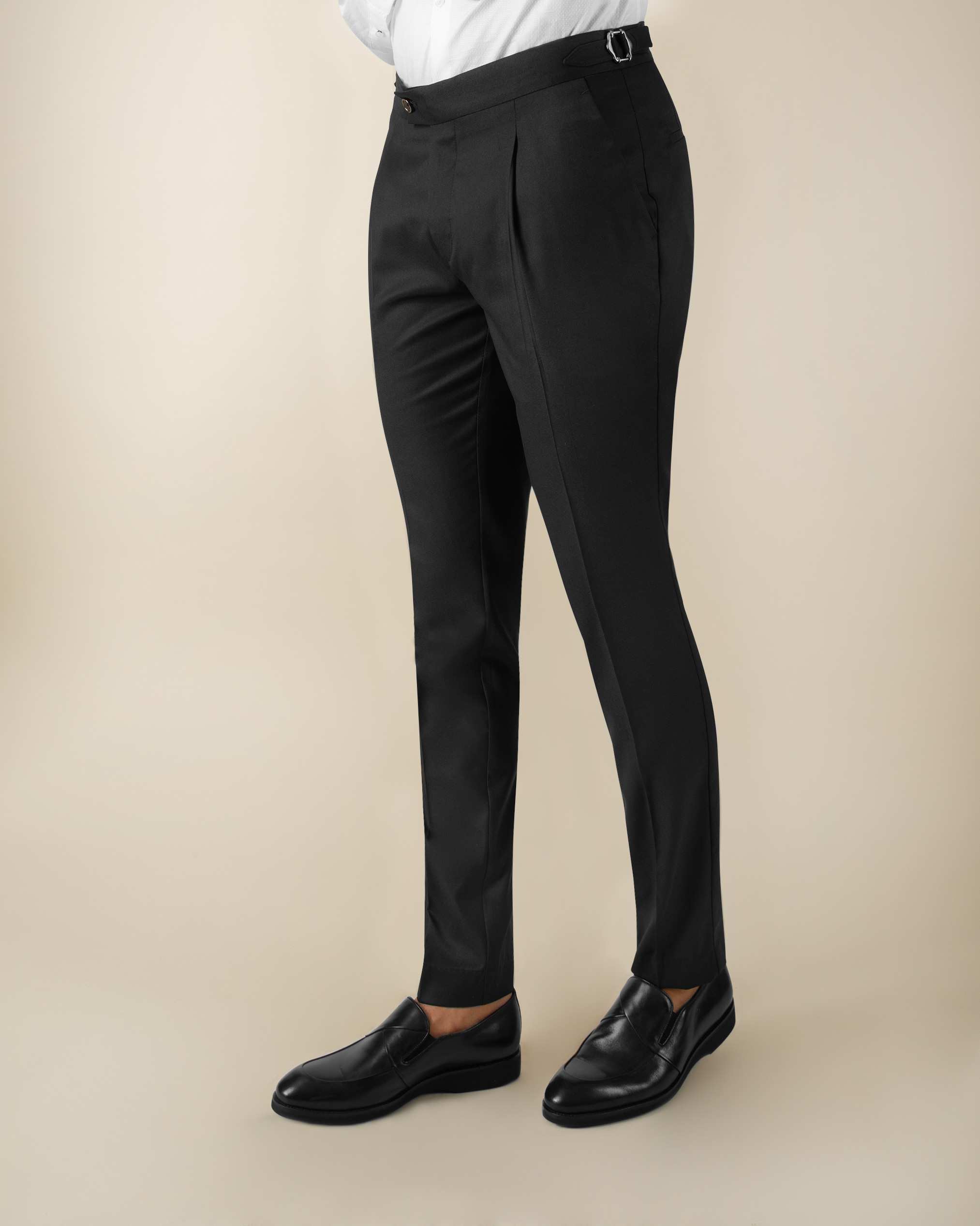 شلوار پارچه ای سگک دار 2212702 کروم