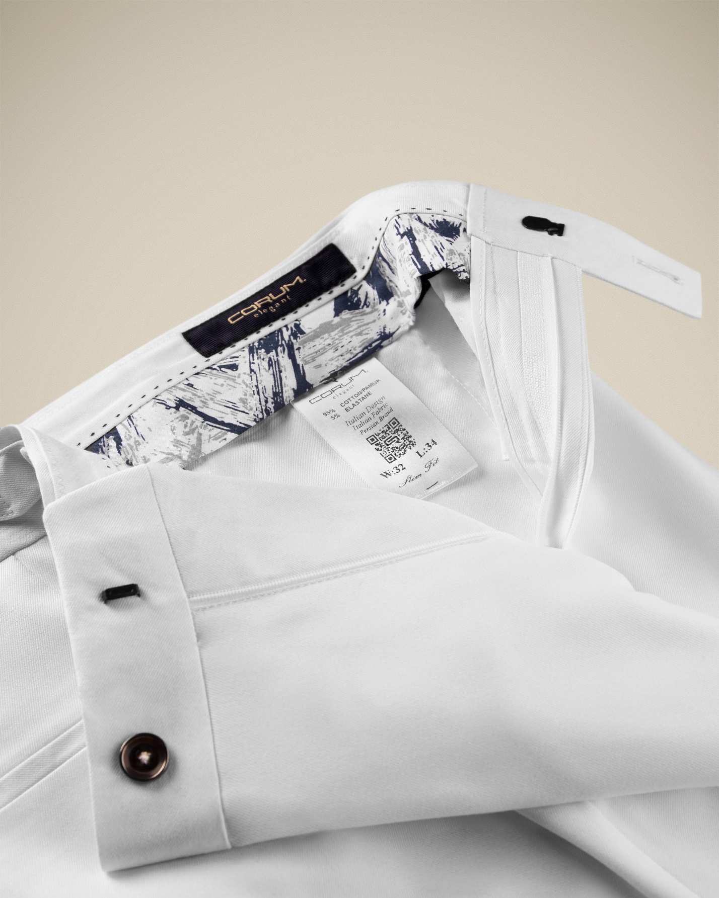 شلوار پارچه ای سگک دار 2212702 کروم