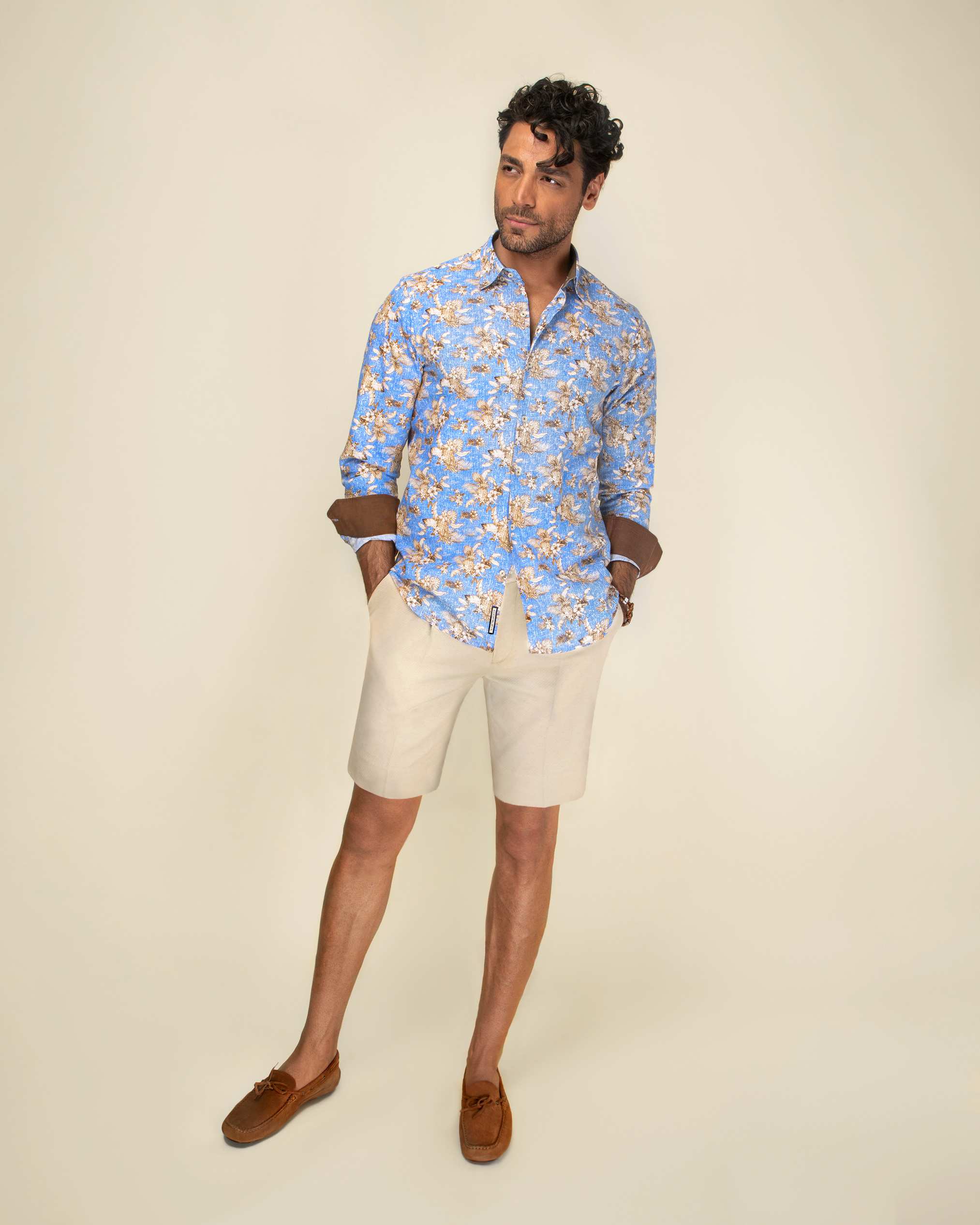 شلوارک کتان 2213002 کروم