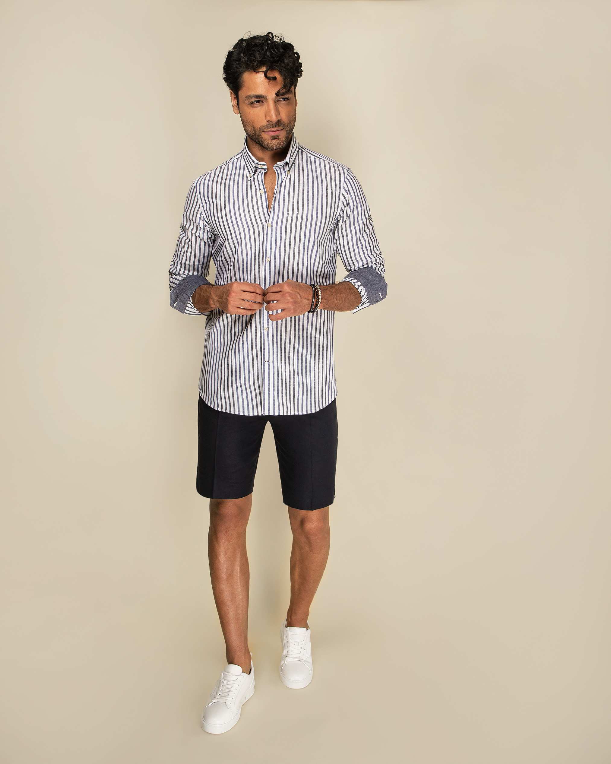 شلوارک کتان 2213002 کروم