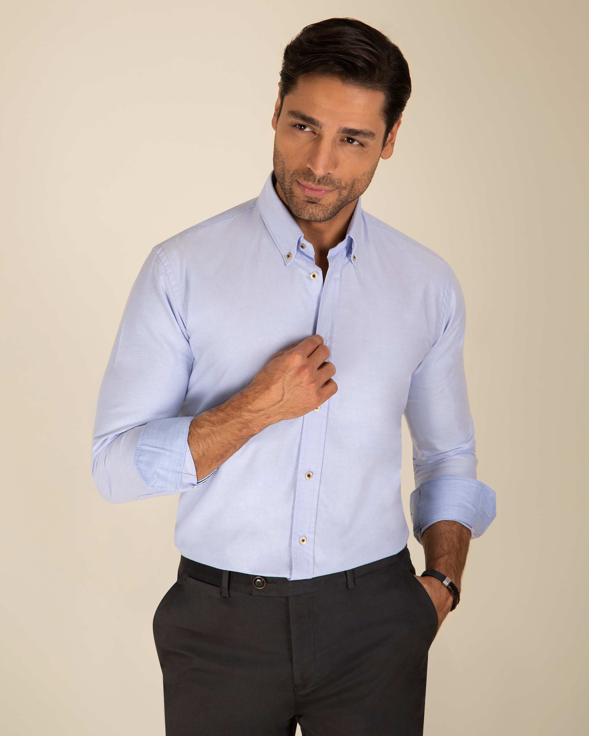 پیراهن یقه دکمه دار 2220112 کروم