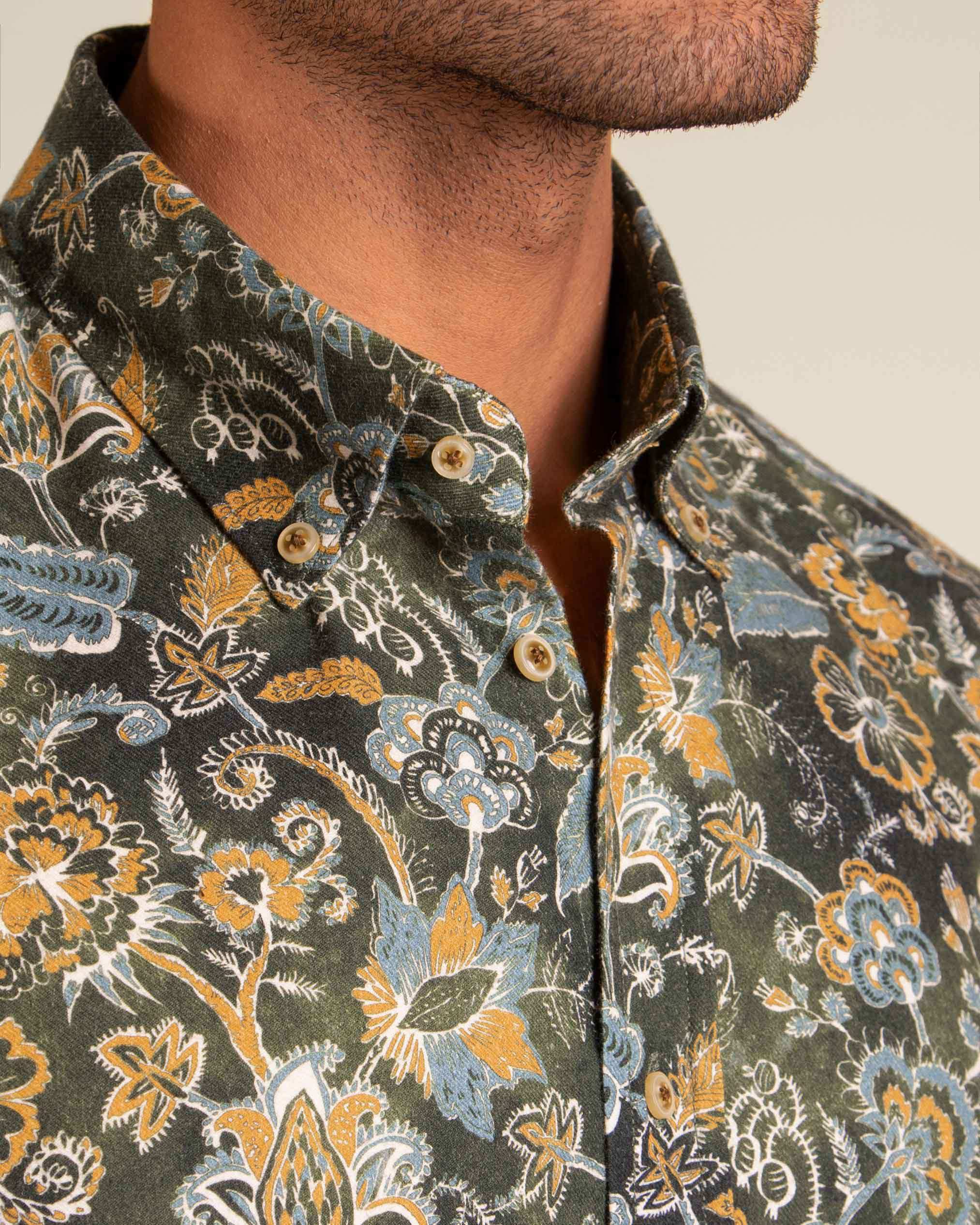 پیراهن طرح دار پشمی 2220114 کروم