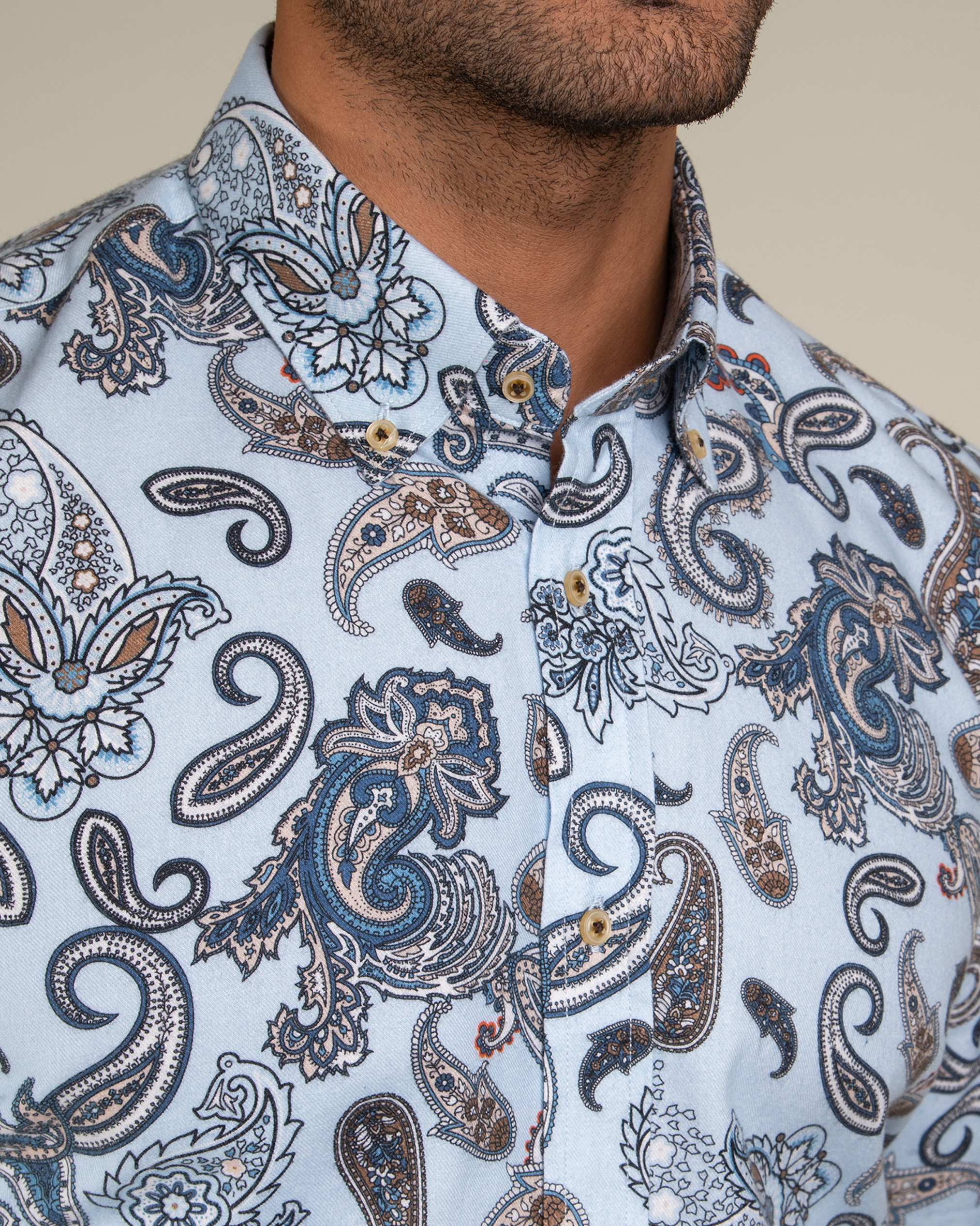 پیراهن طرح دار پشمی 2220115 کروم