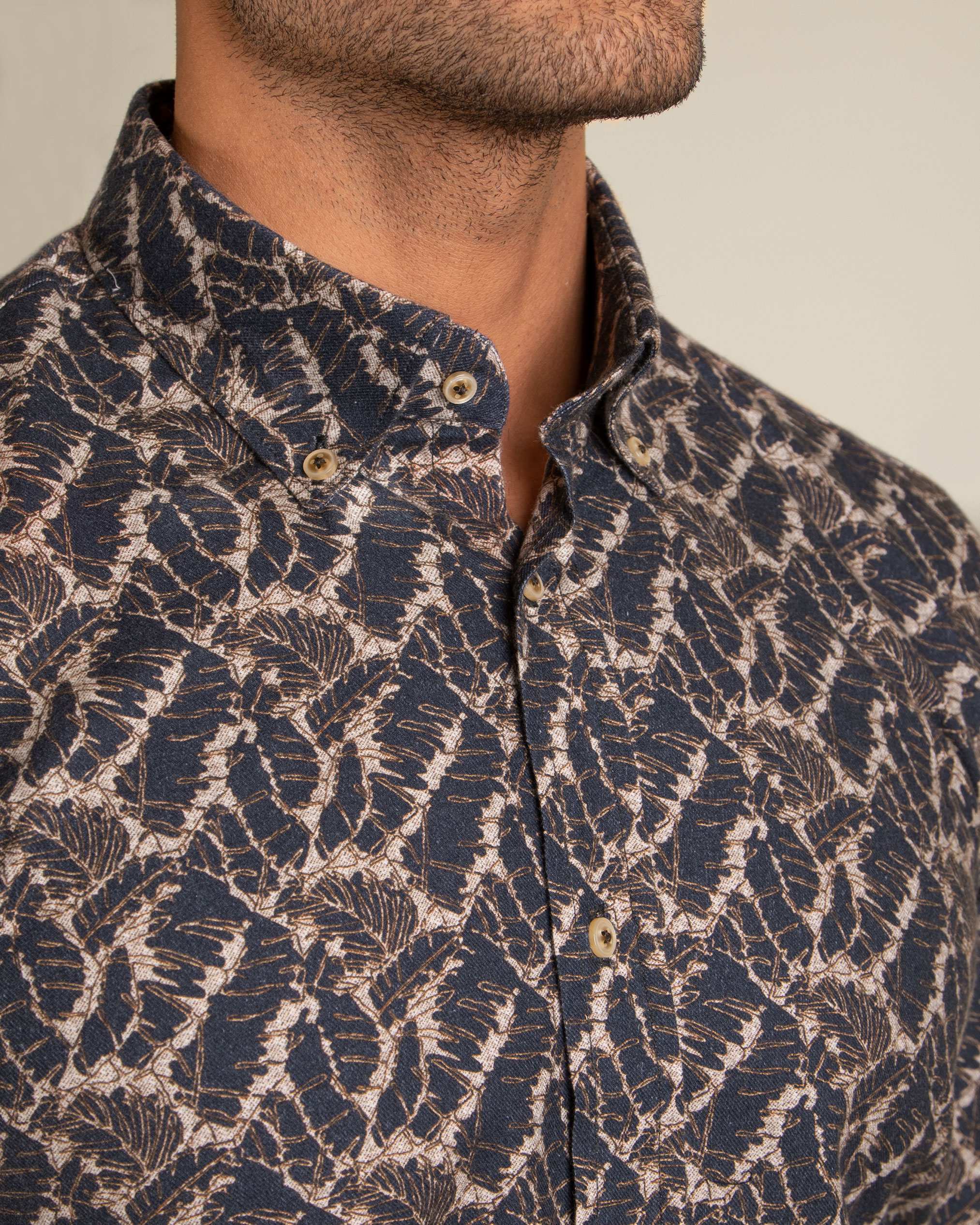 پیراهن طرح دار پشمی 2220115 کروم