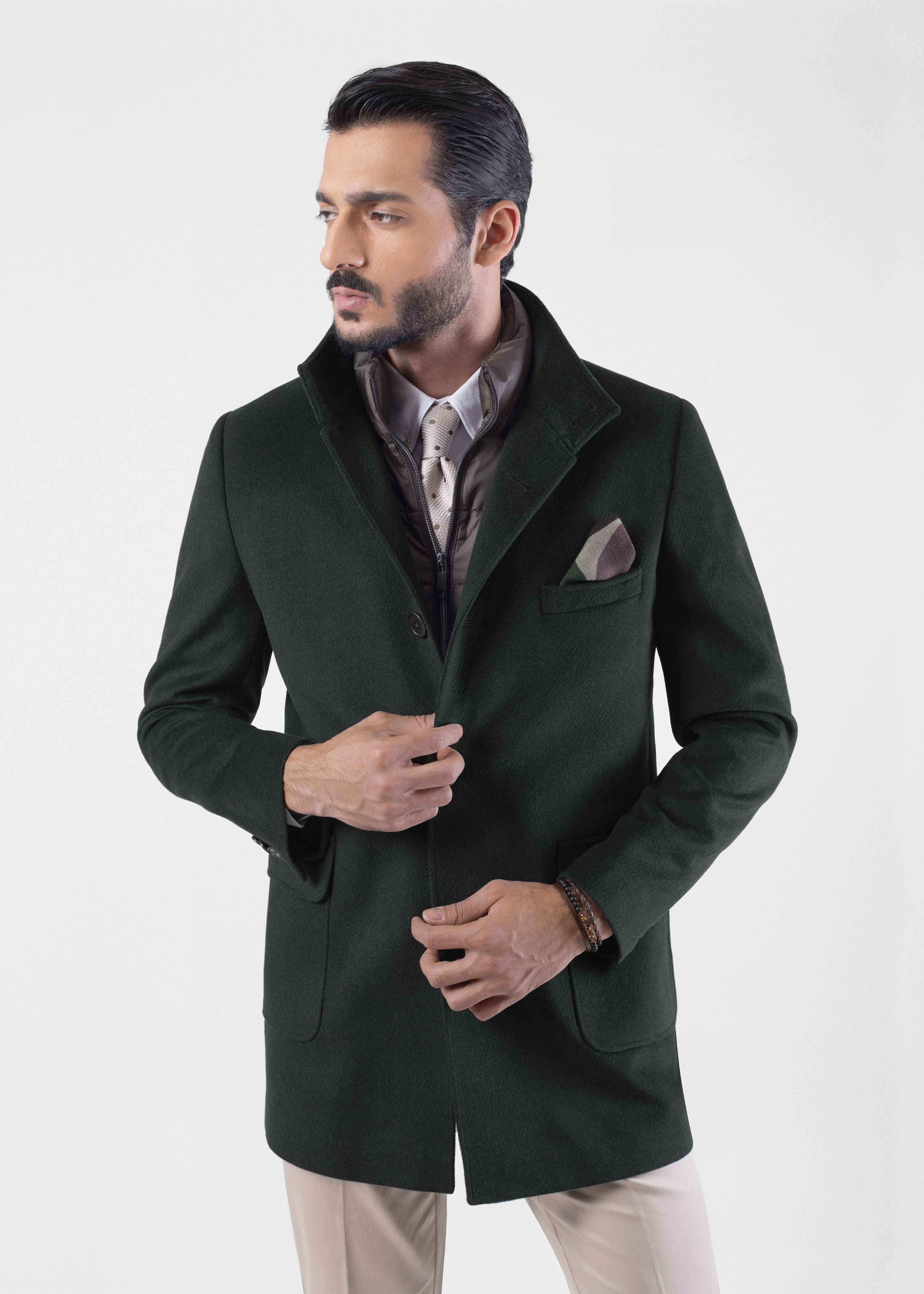 پالتو ژیله دار پشمی 2220208 کروم