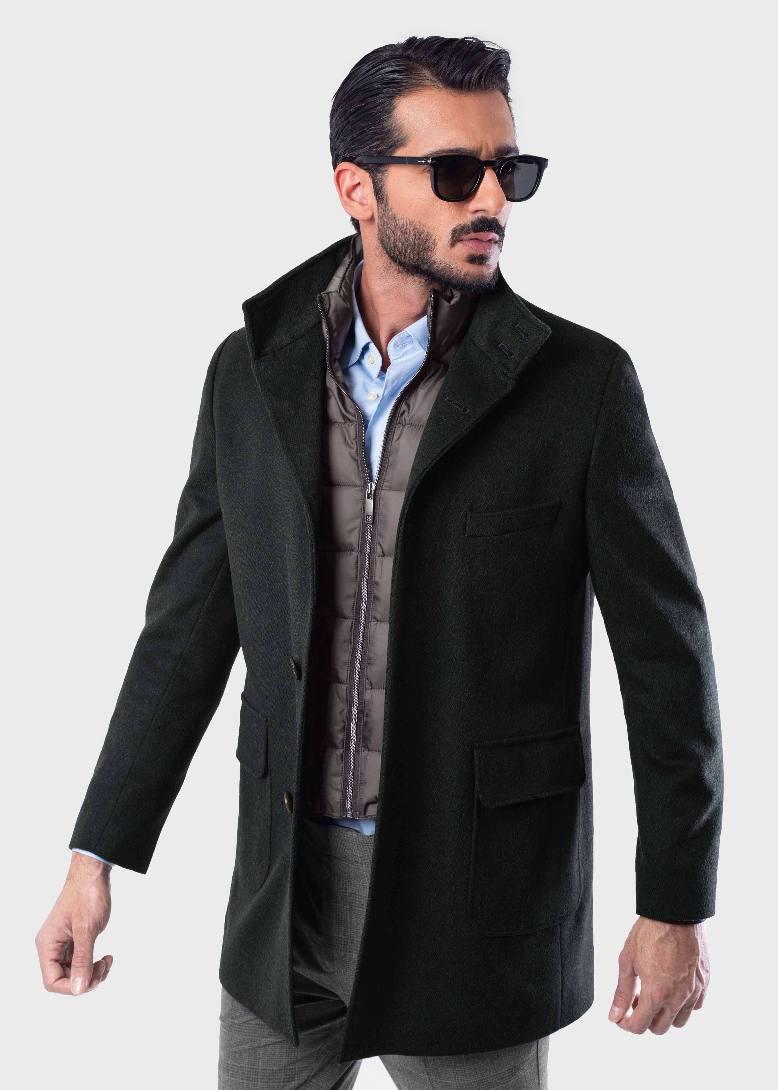 پالتو ژیله دار پشمی 2220208 کروم