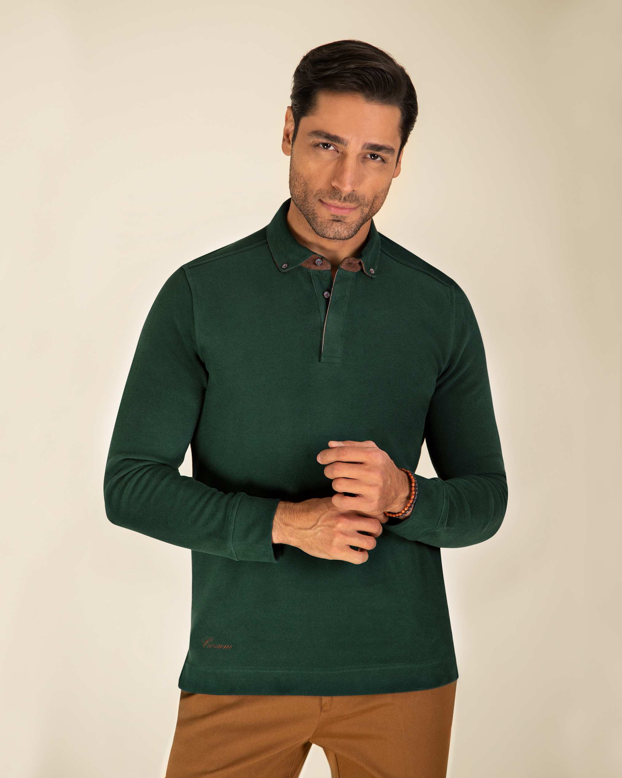 پولوشرت یقه دکمه دار 2220901 کروم