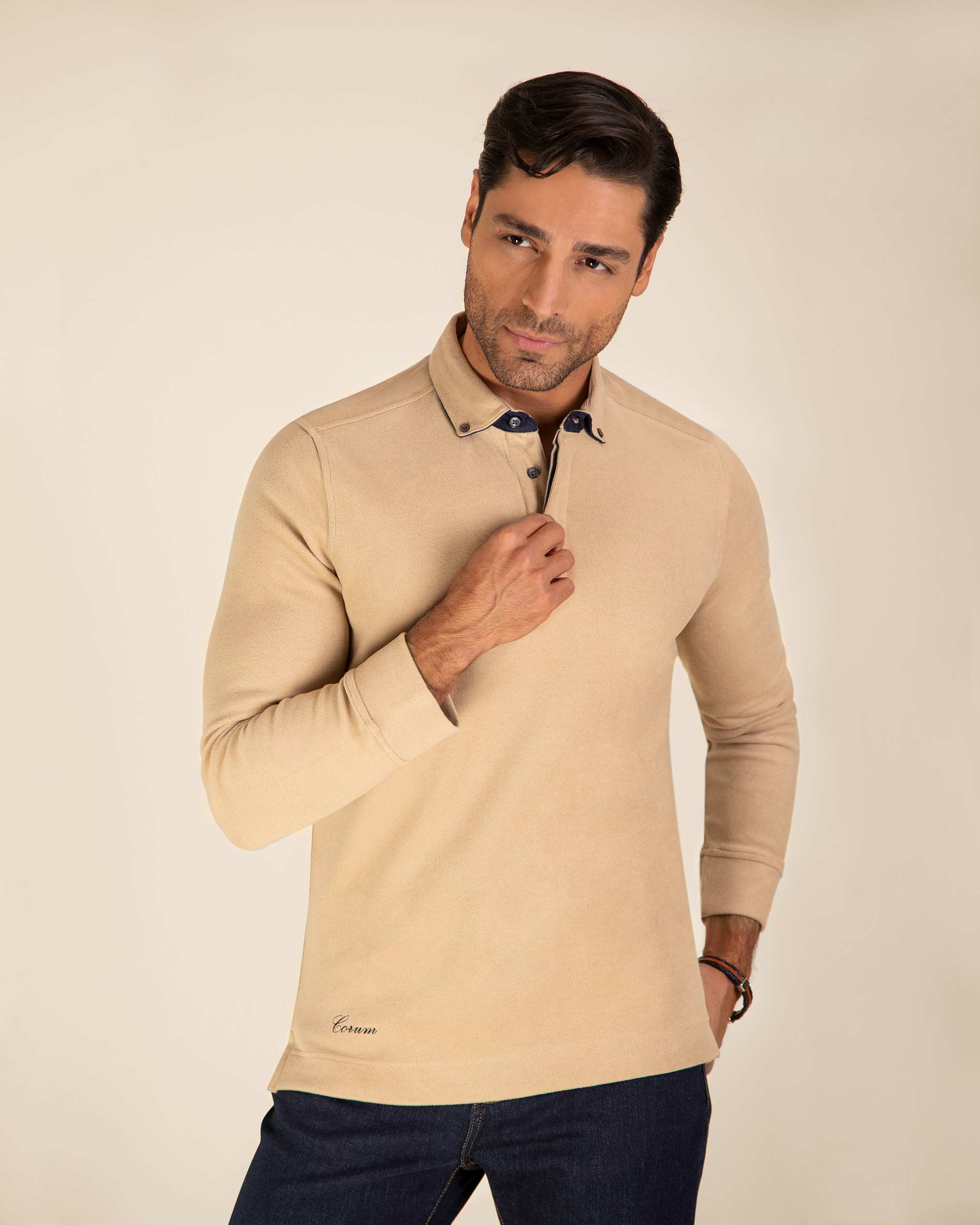 پولوشرت یقه دکمه دار 2220901 کروم