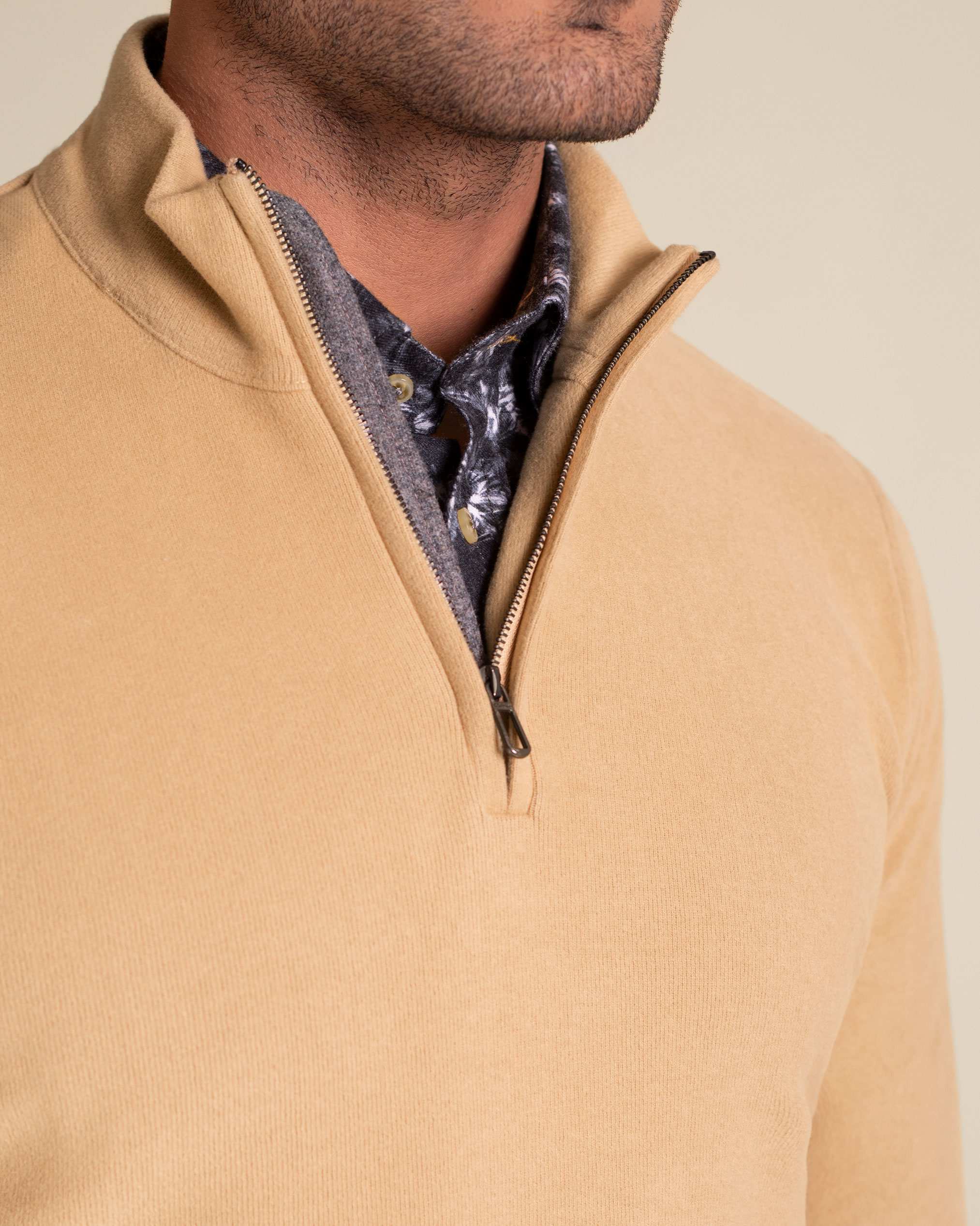 پولوشرت آستین بلند نیم زیپ 2220902 کروم