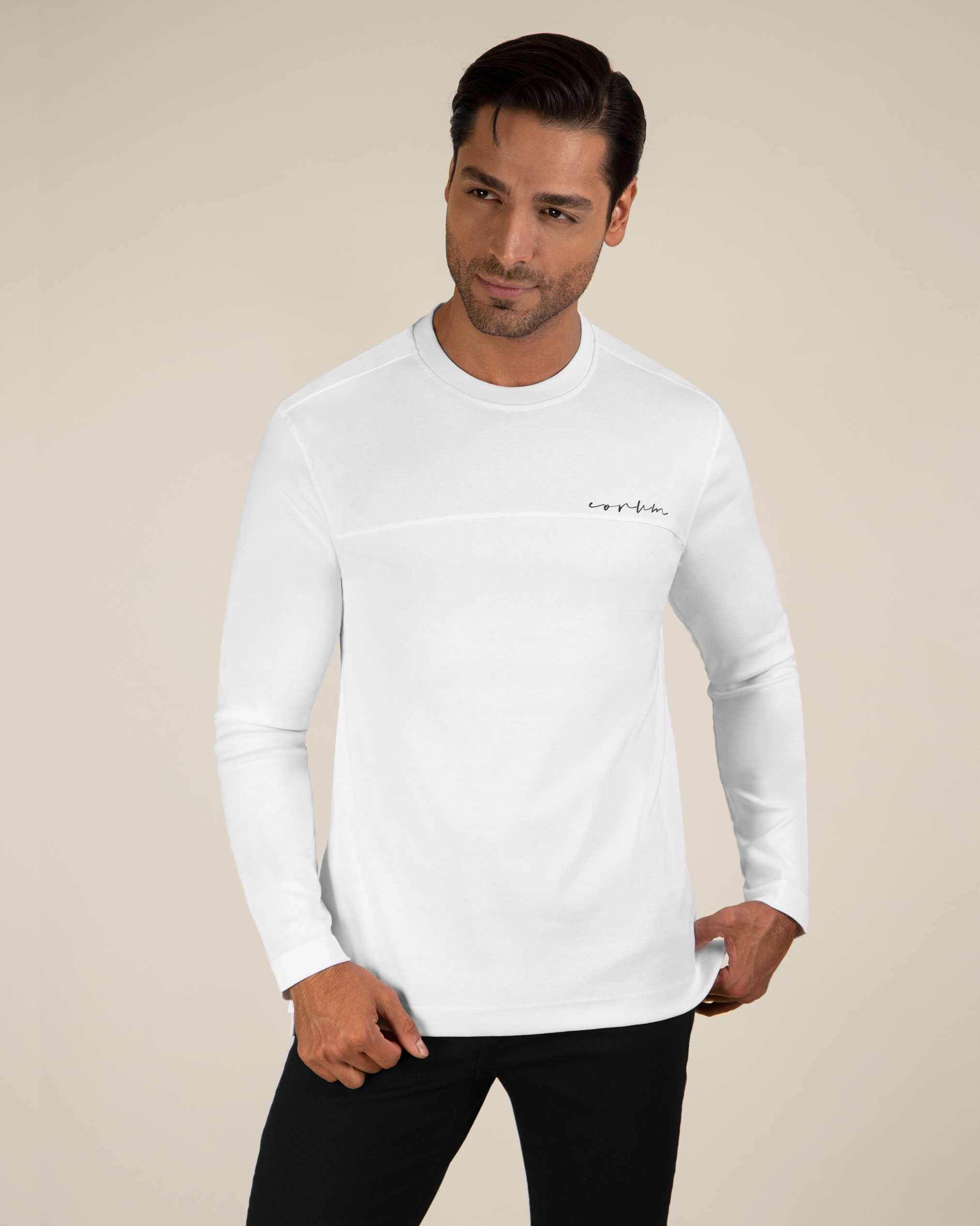 تی شرت آستین بلند مردانه 2220903 کروم