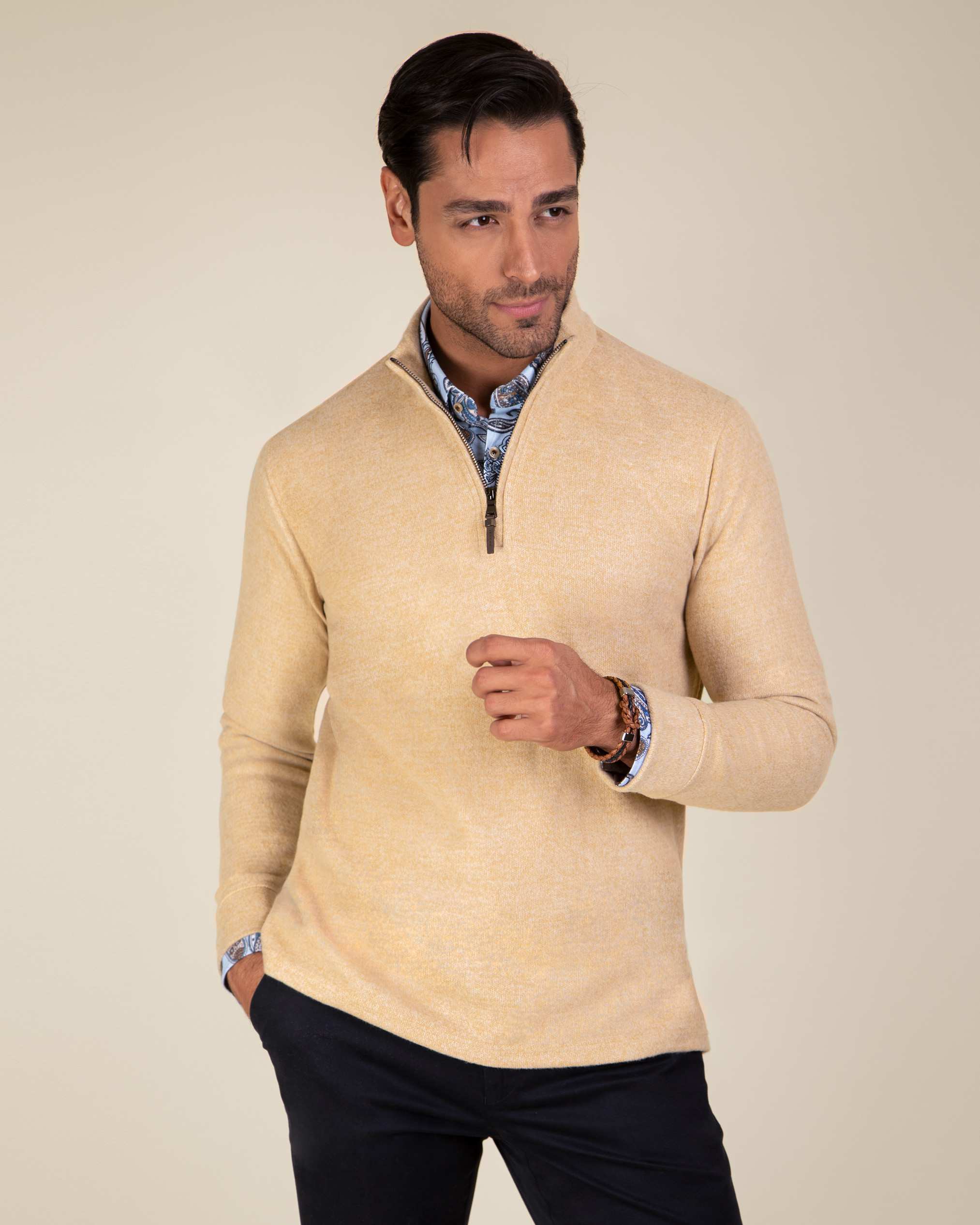 پولوشرت آستین بلند نیم زیپ 2220904 کروم