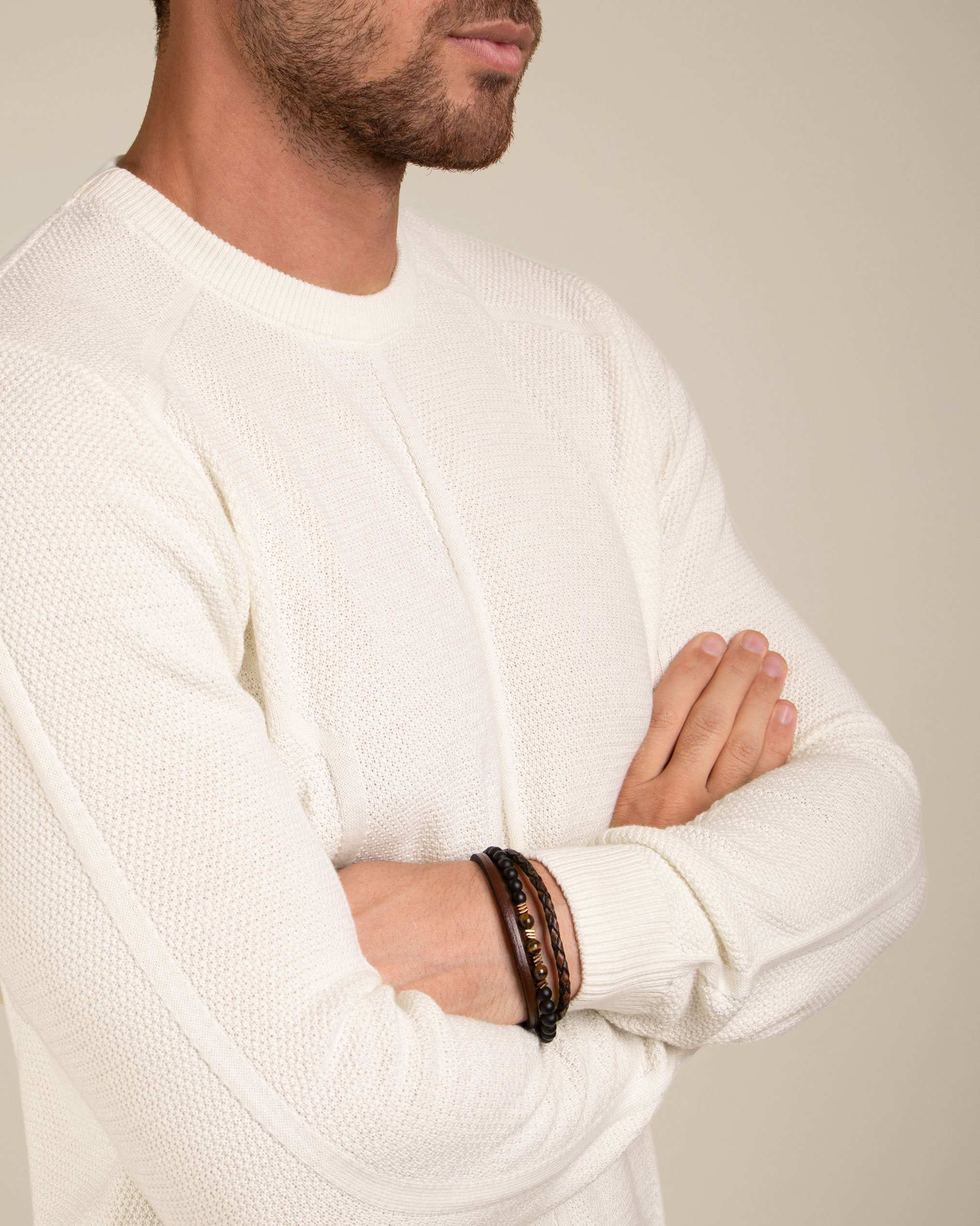 پلیور یقه گرد مردانه 2221001 کروم