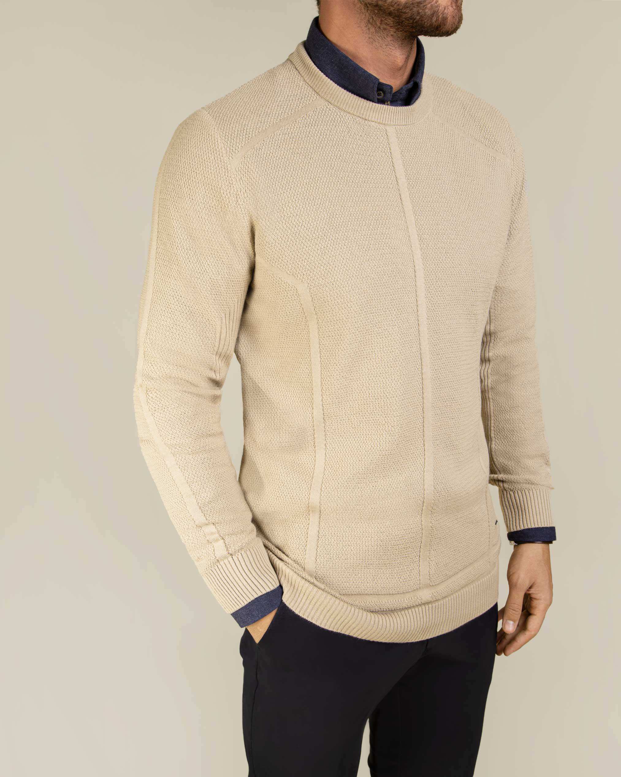 پلیور یقه گرد مردانه 2221001 کروم