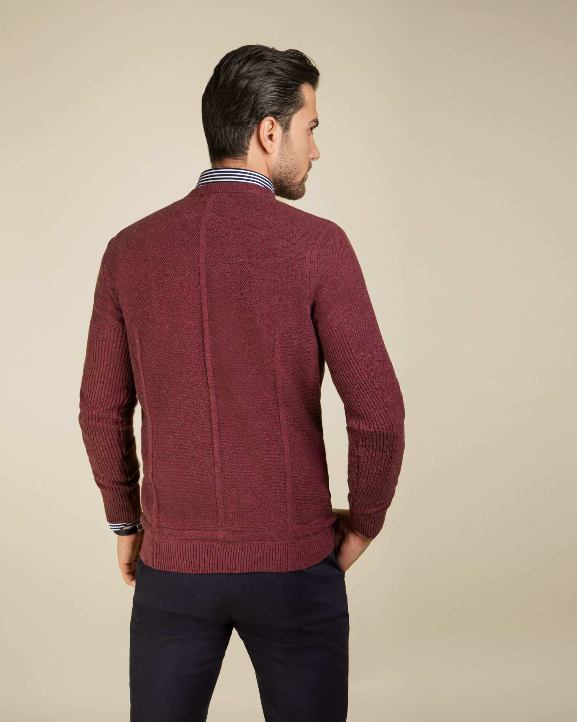 پلیور یقه گرد مردانه 2221001 کروم