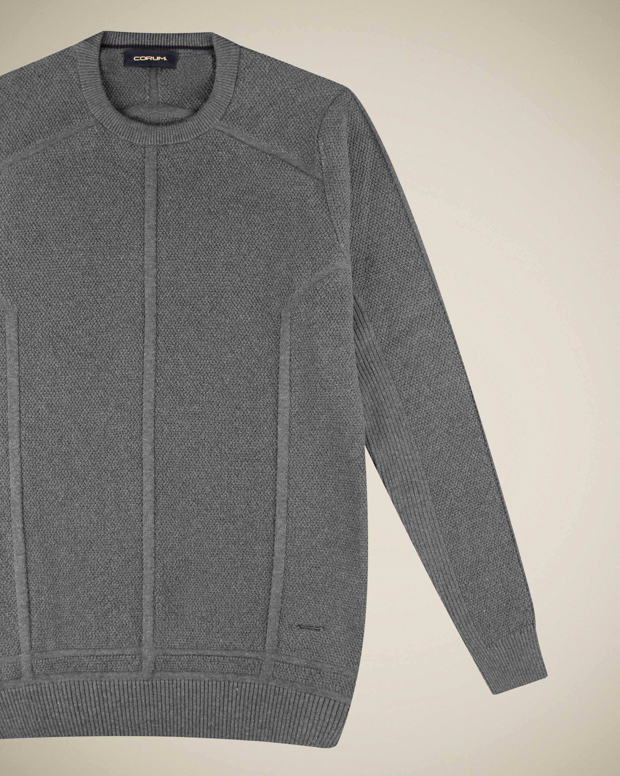 پلیور یقه گرد مردانه 2221001 کروم