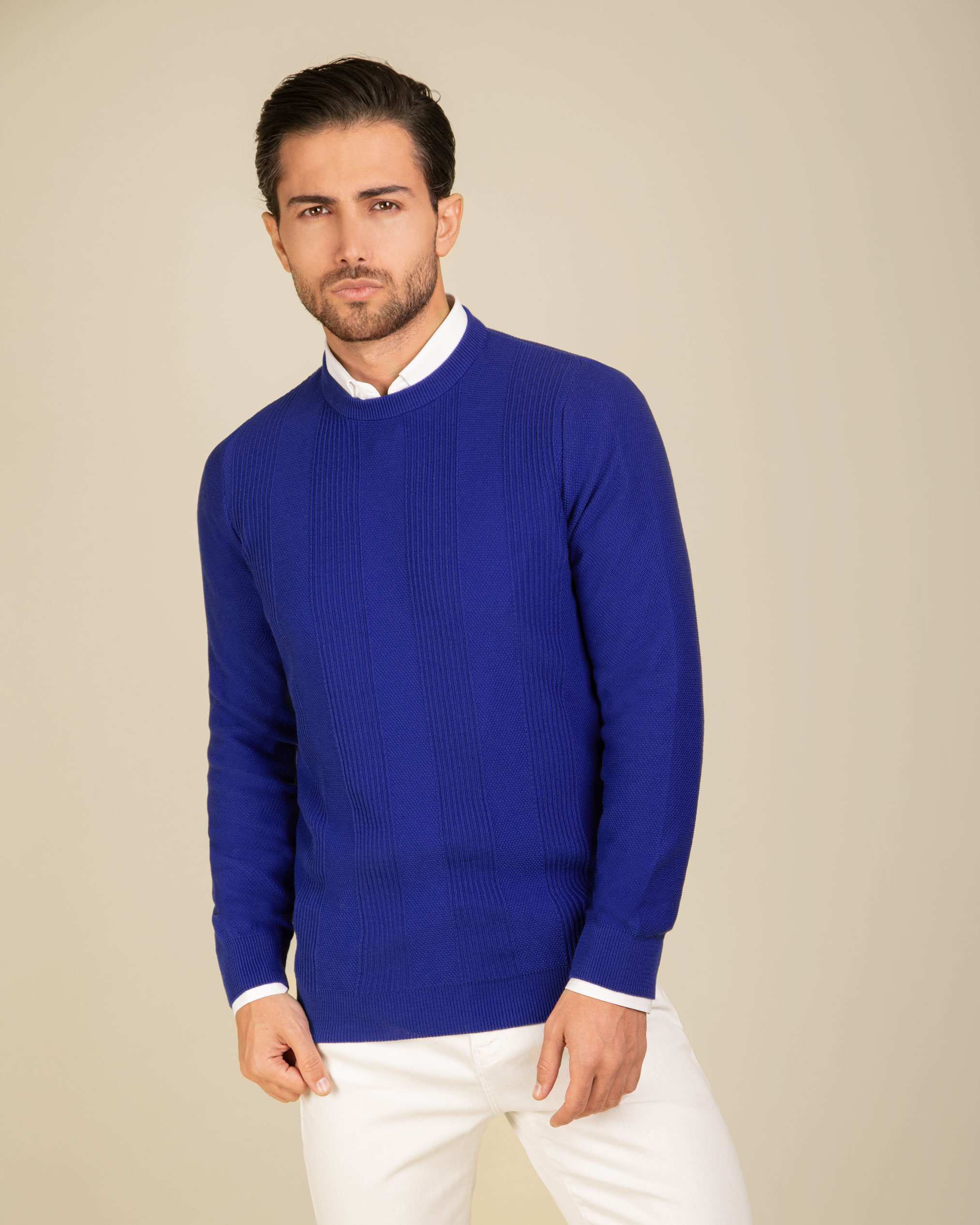 پلیور یقه گرد مردانه 2221004 کروم