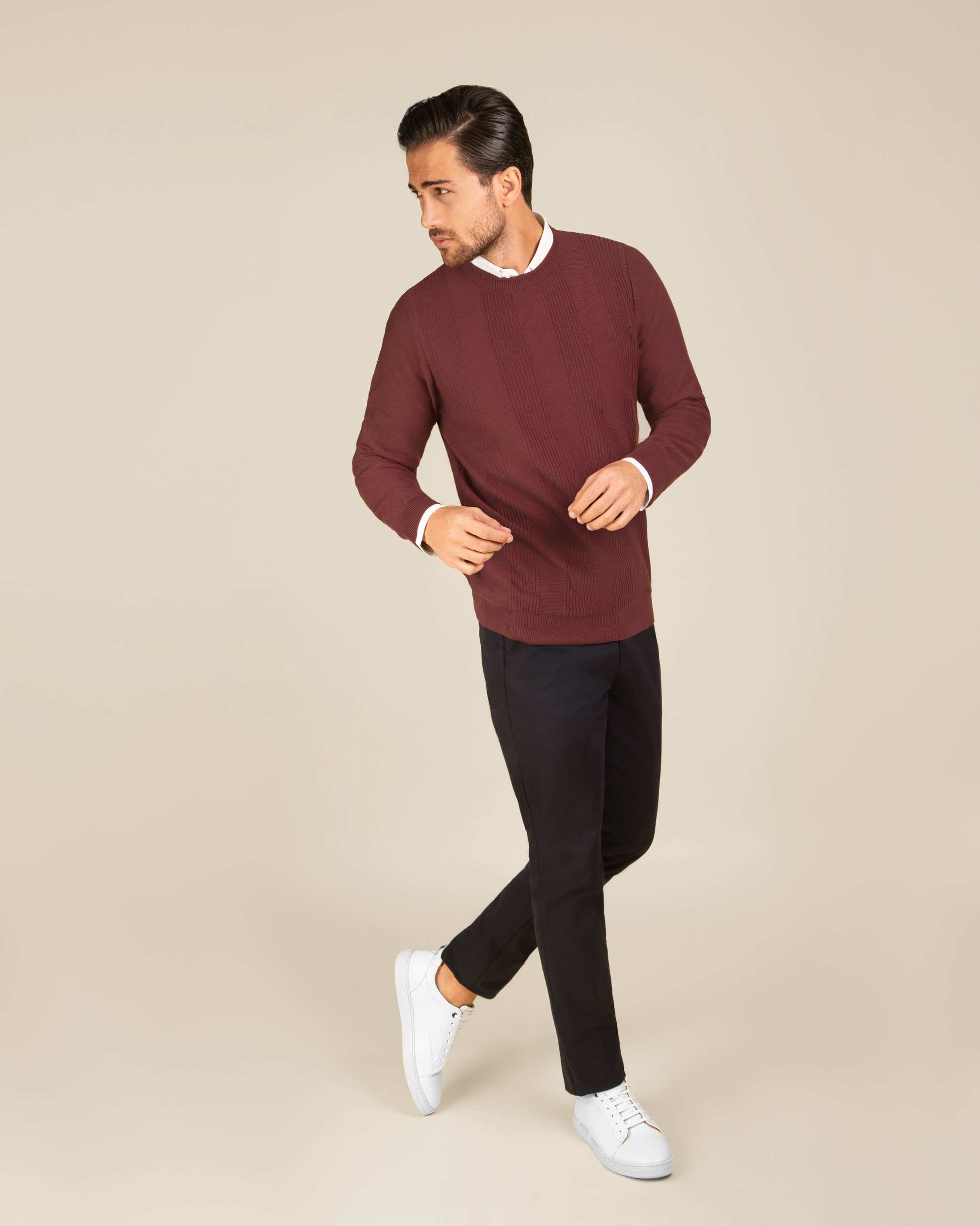 پلیور یقه گرد مردانه 2221004 کروم