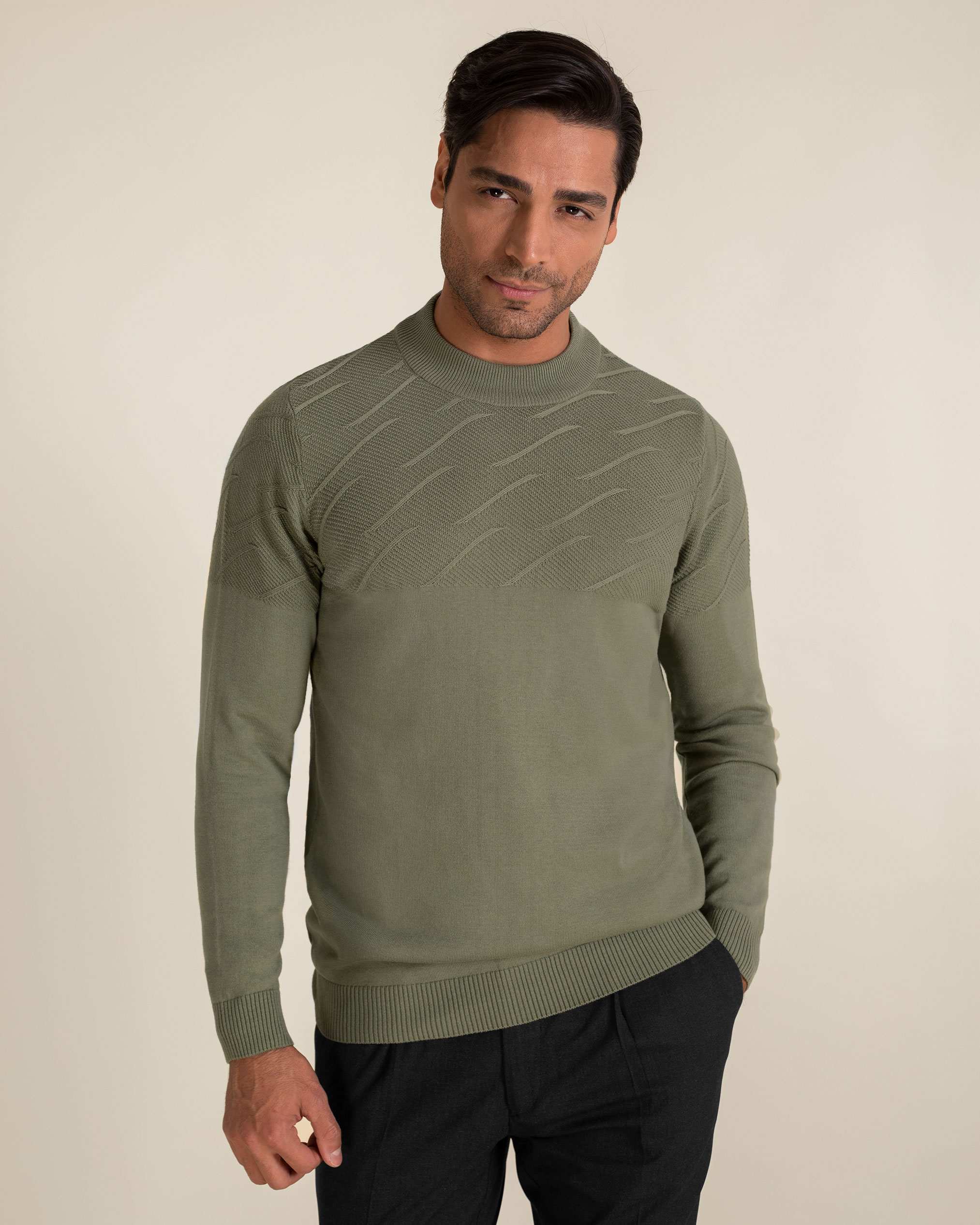 پلیور یقه 5 سانت مردانه 2221006 کروم