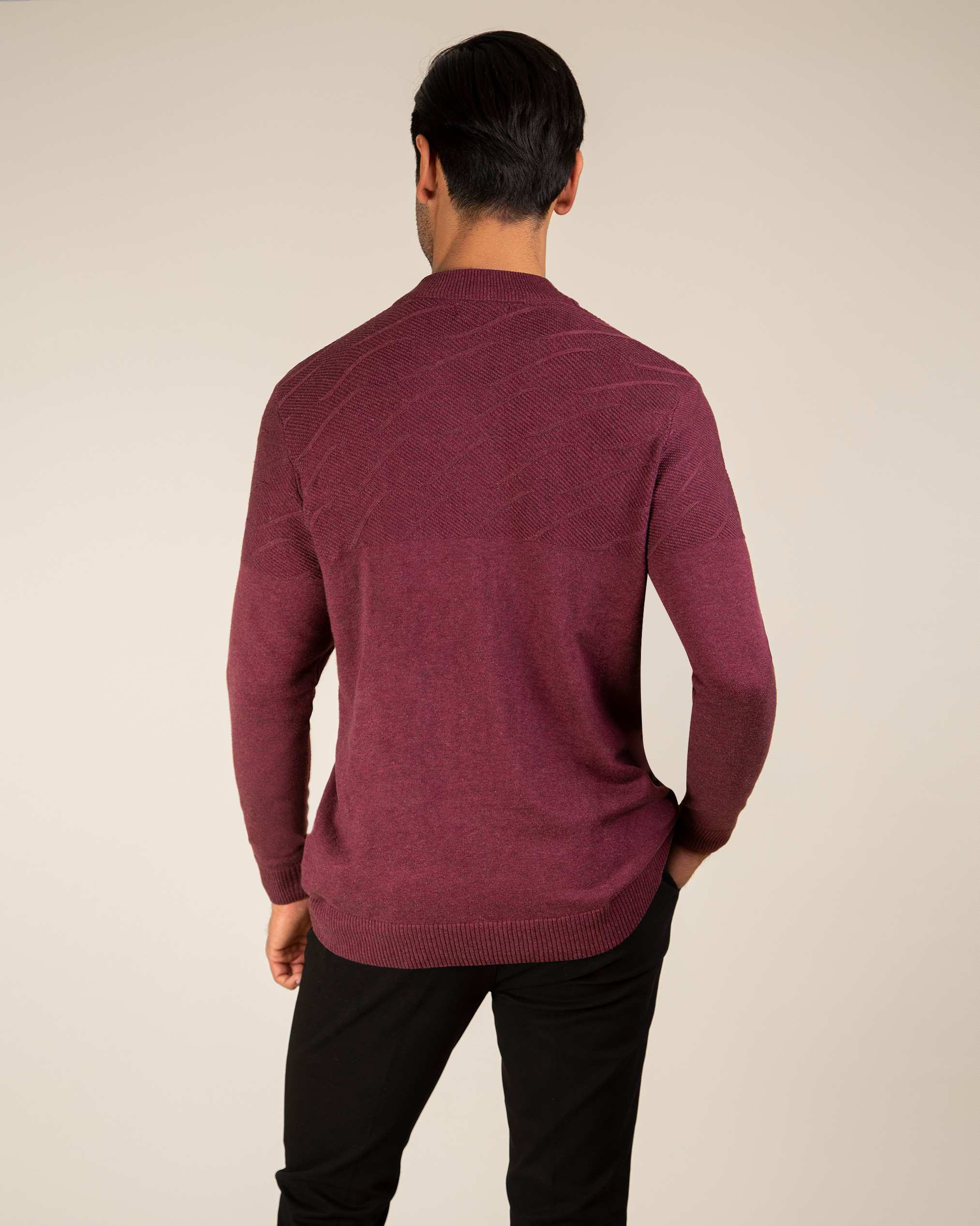 پلیور یقه 5 سانت مردانه 2221006 کروم