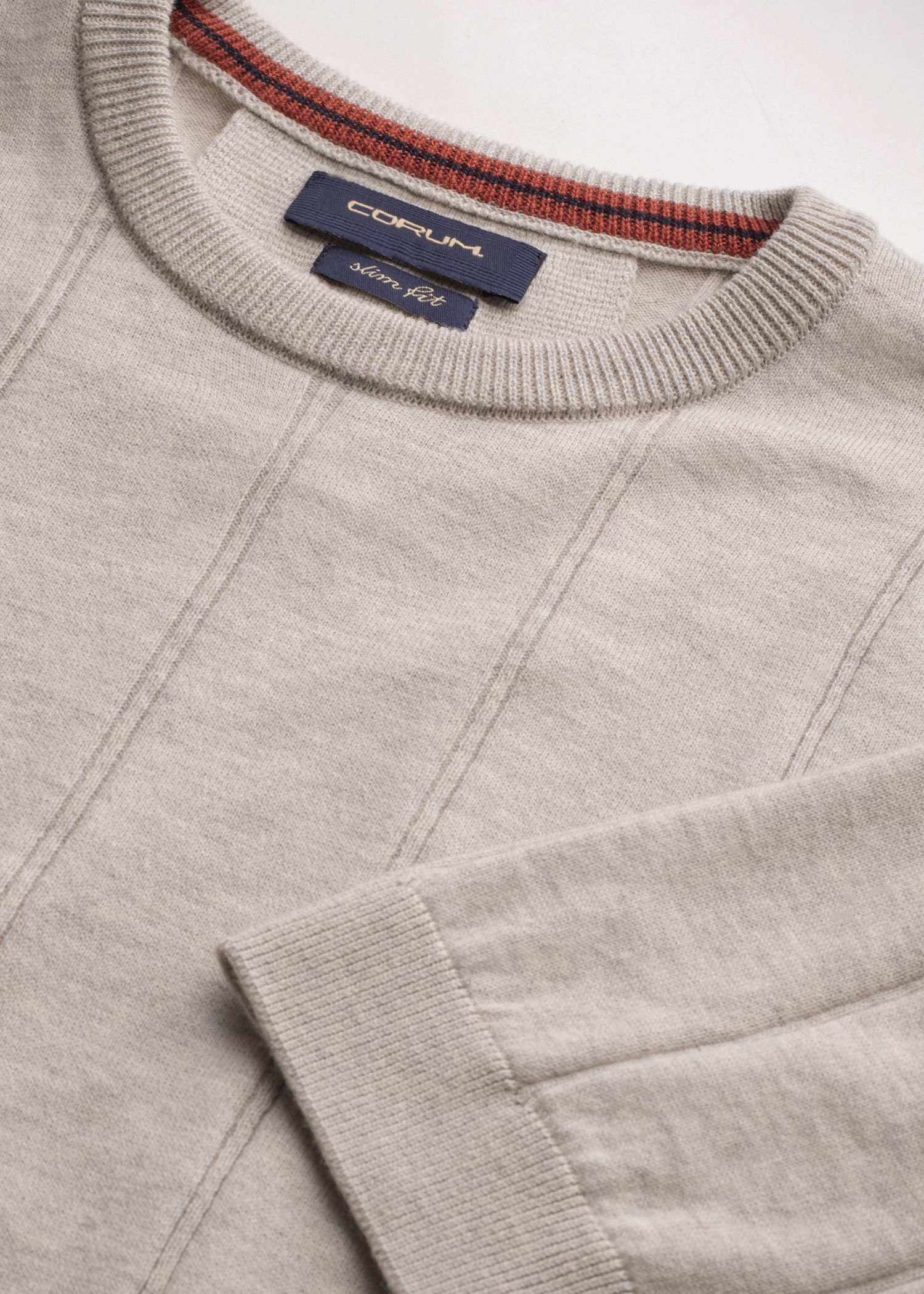 تیشرت یقه گرد بافت مردانه 2310601 کروم