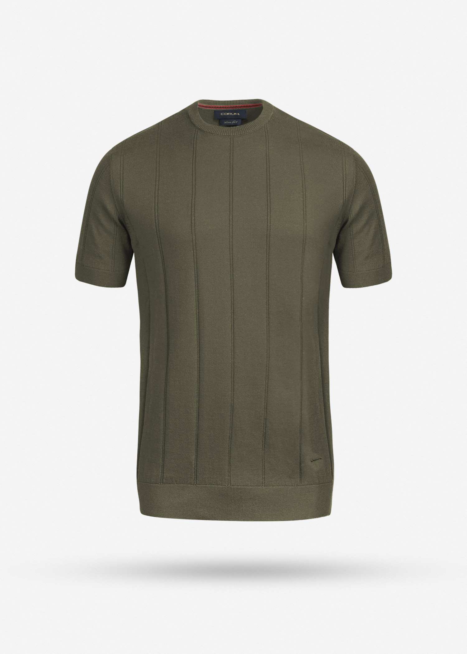 تیشرت یقه گرد بافت مردانه 2310601 کروم