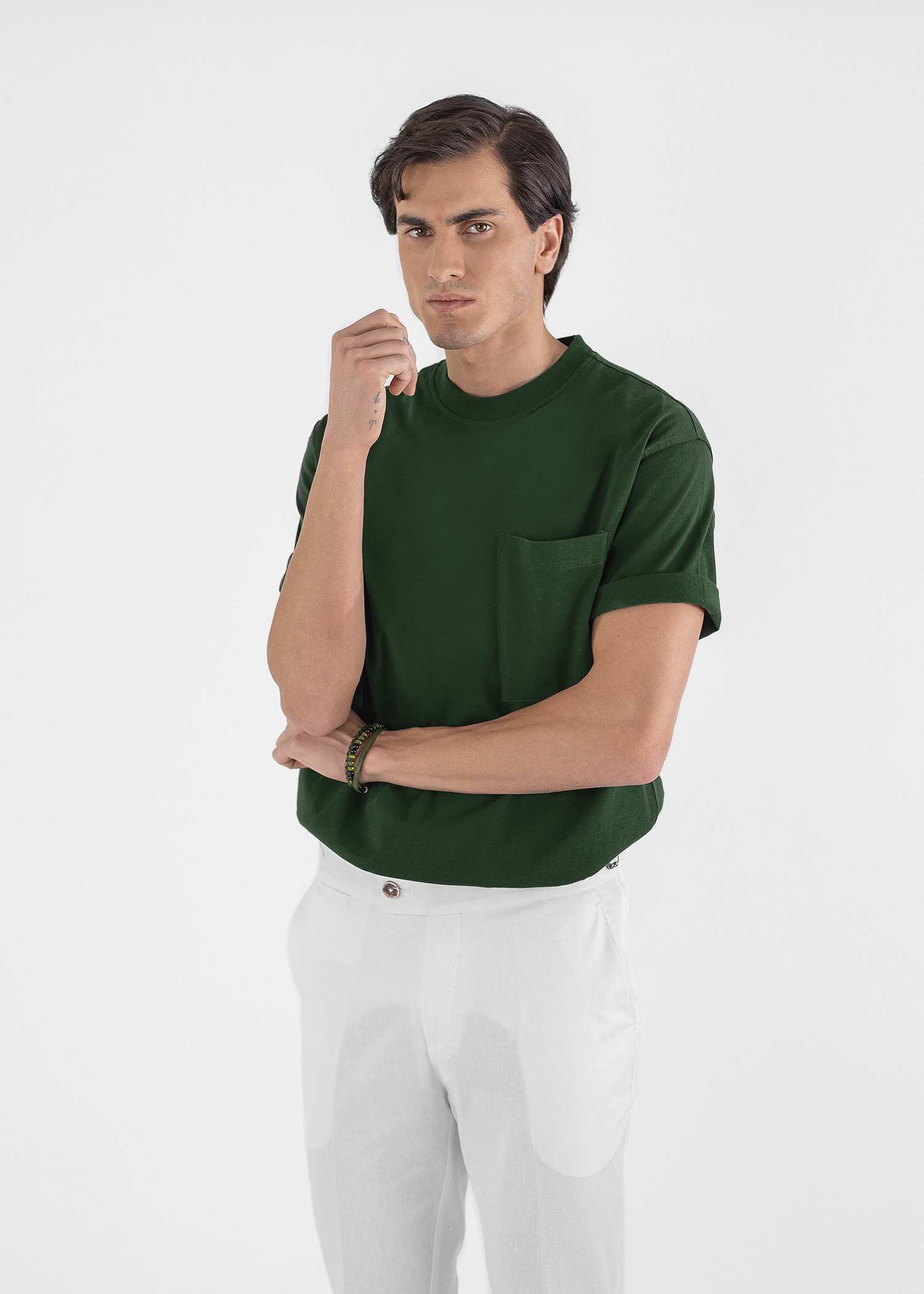 تیشرت یقه گرد مردانه 2310605 کروم