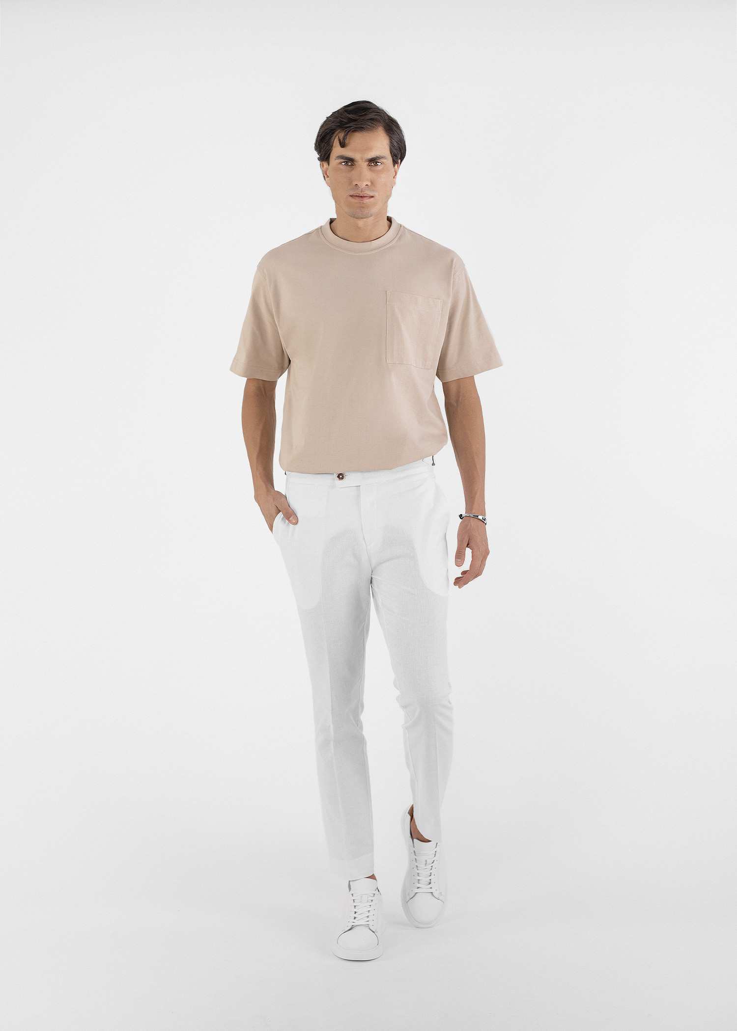 تیشرت یقه گرد مردانه 2310605 کروم