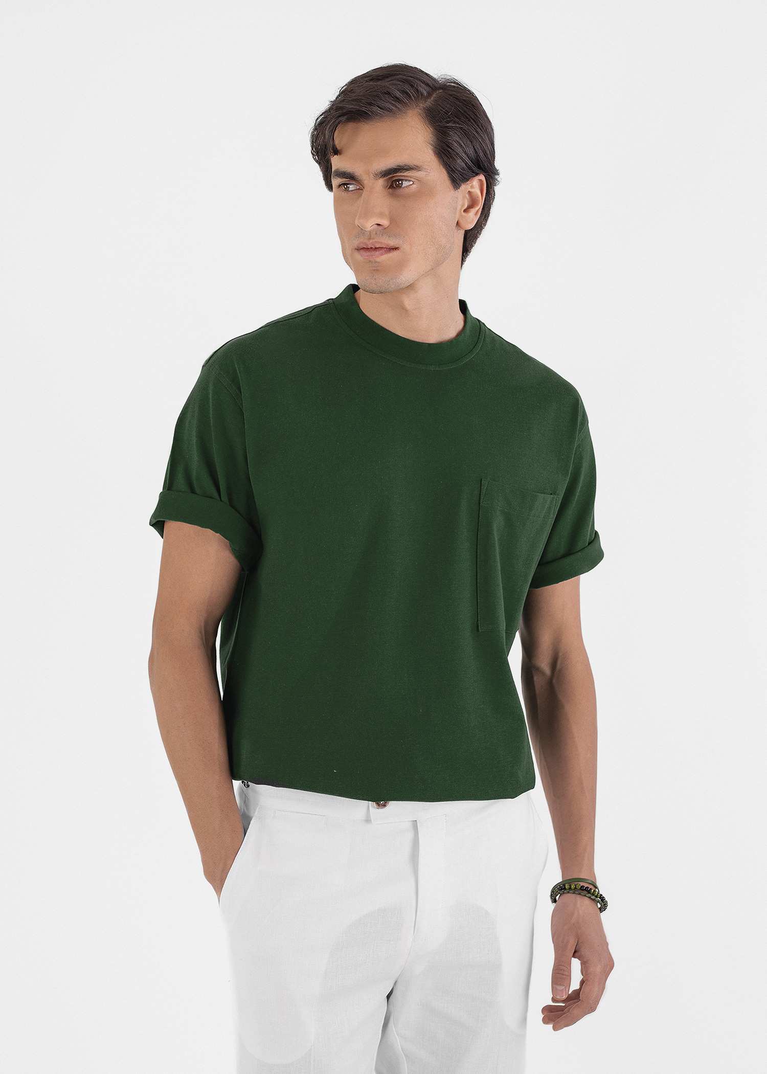 تیشرت یقه گرد مردانه 2310605 کروم