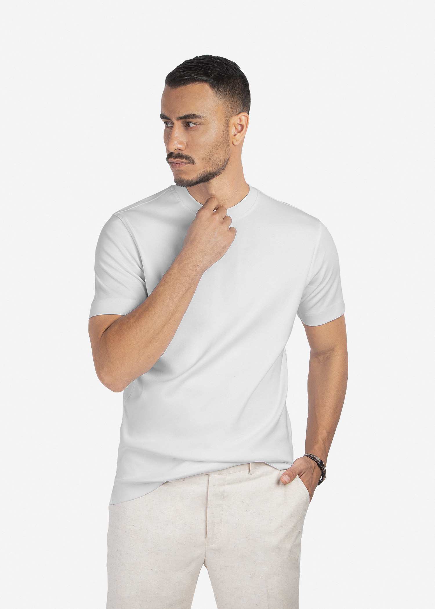 تیشرت یقه گرد مردانه 2310607 کروم