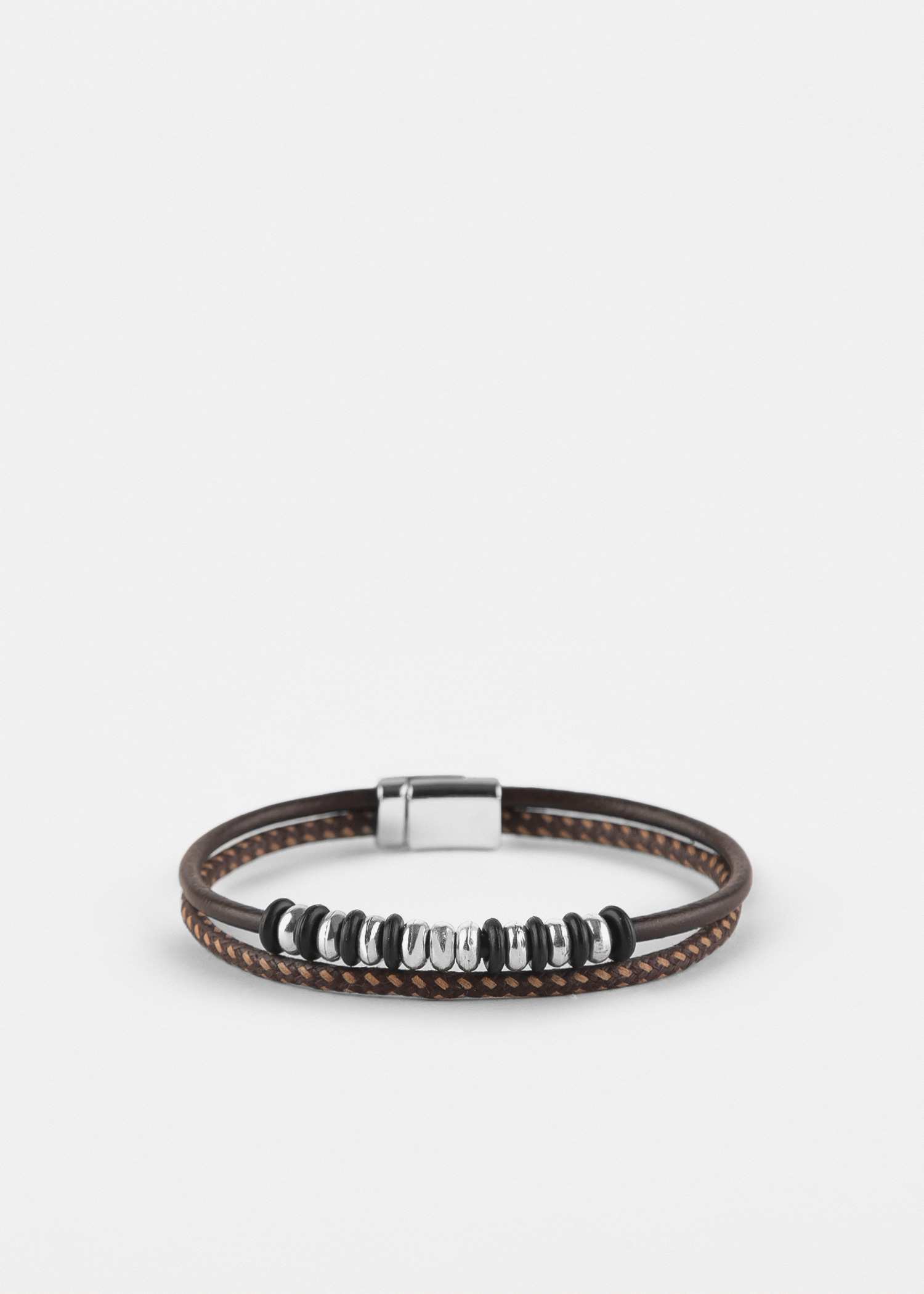 دستبند مردانه چرمی 2311905 کروم