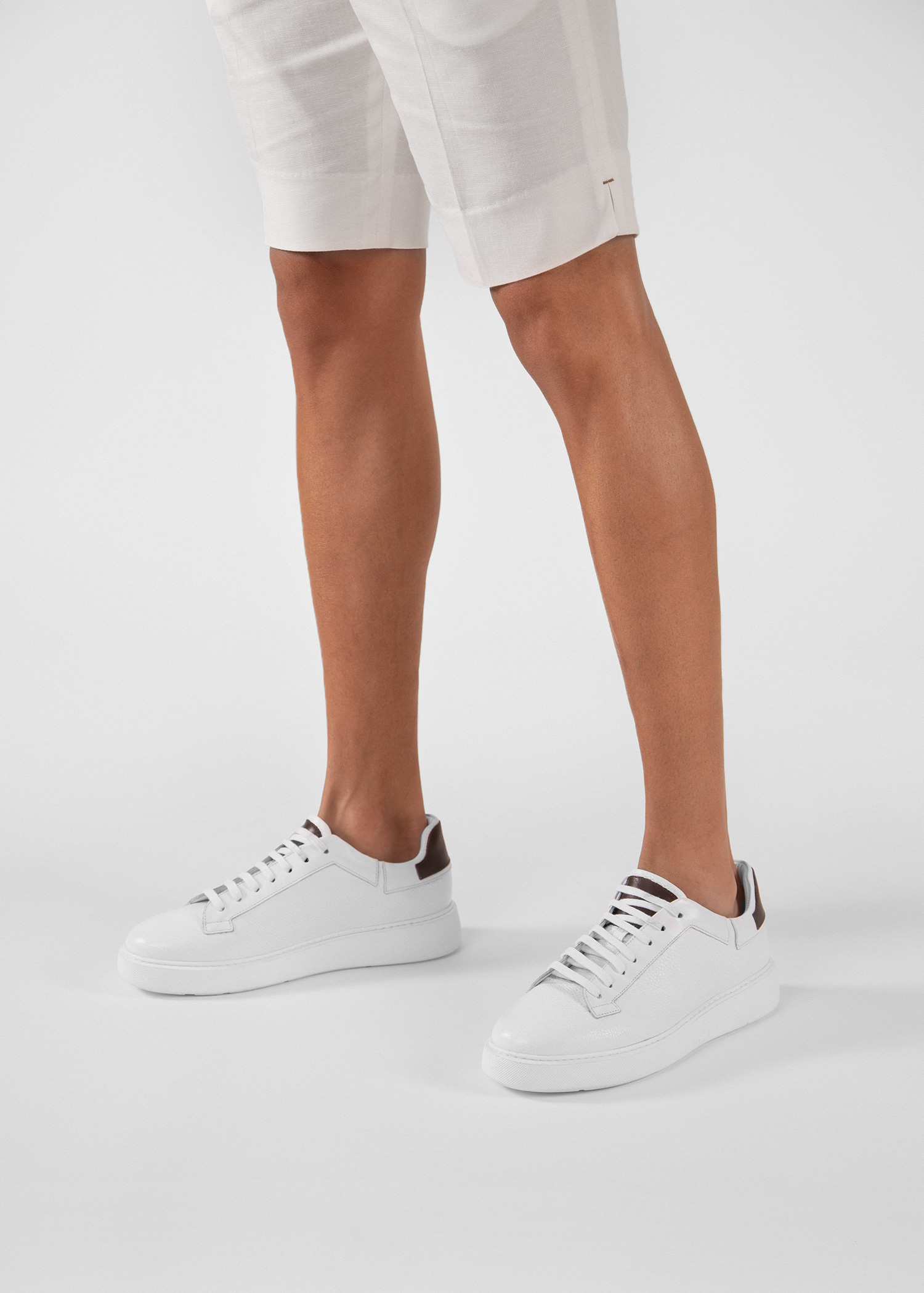 کفش چرم مردانه Sneakers کروم