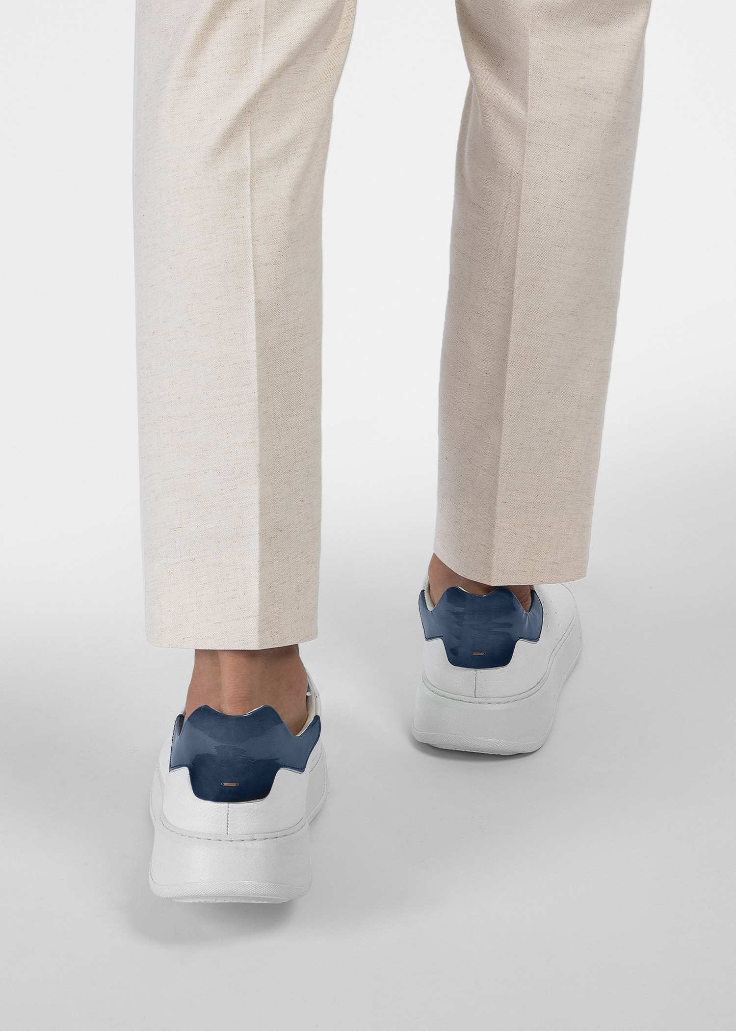 کفش چرم مردانه Sneakers کروم