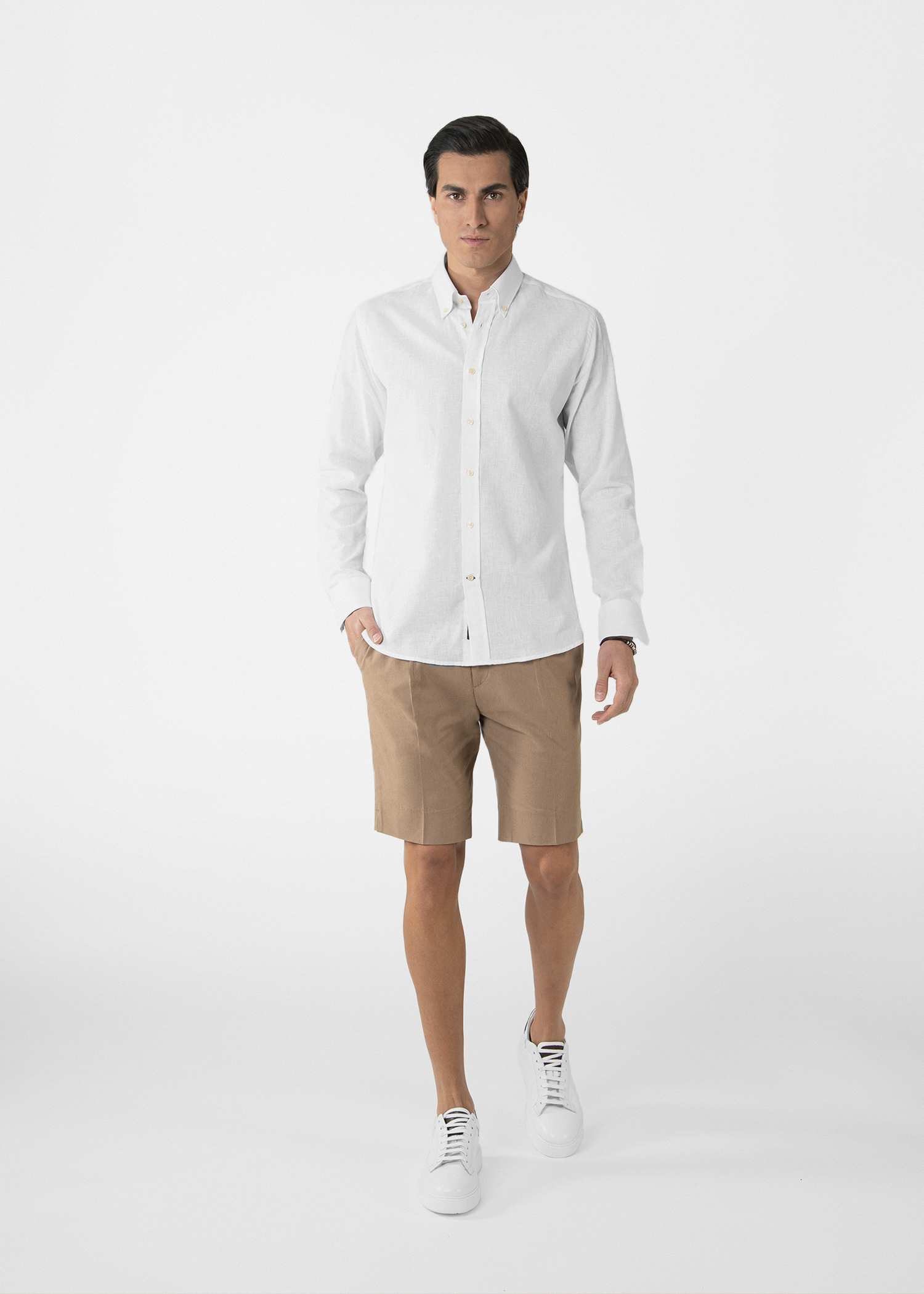 شلوارک لینن مردانه 2313001 کروم