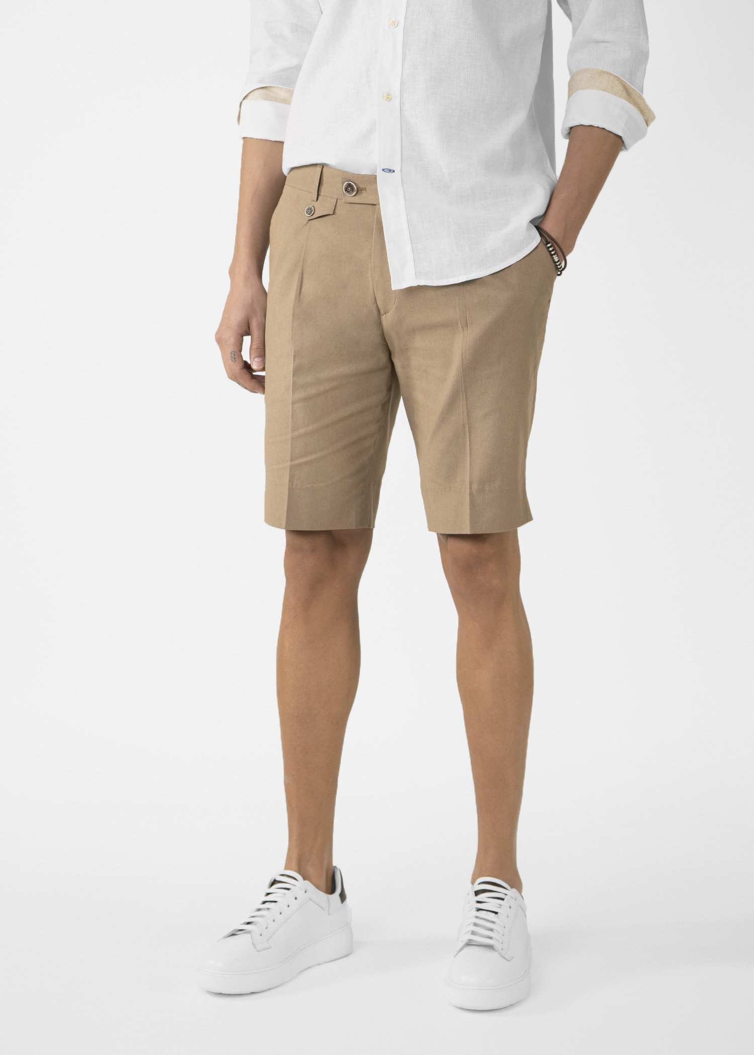 شلوارک لینن مردانه 2313001 کروم