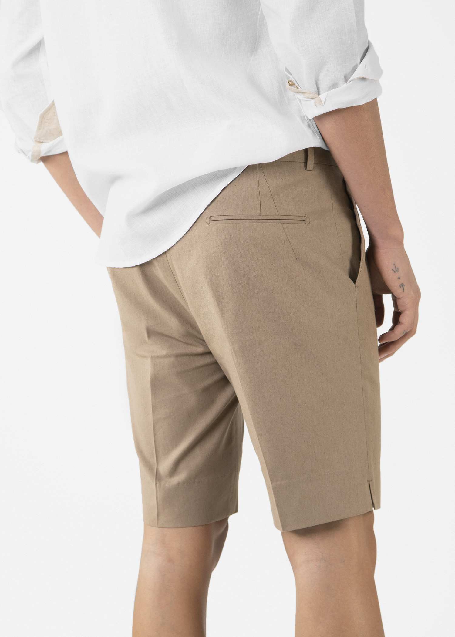 شلوارک لینن مردانه 2313001 کروم