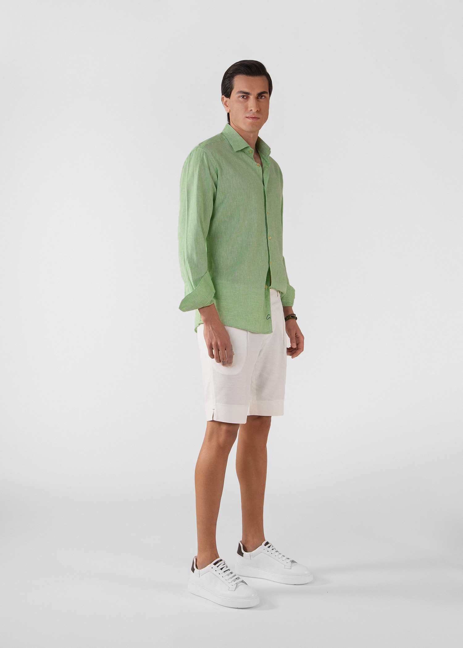 شلوارک لینن مردانه 2313001 کروم